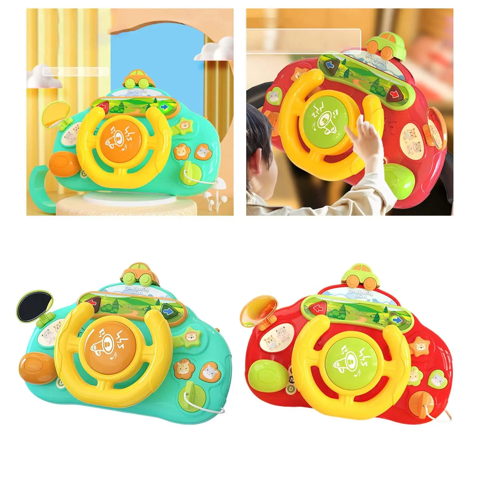 Musical Simulation Steering Wheel Car Seat Toy Vocal Toys Car Driving Toy Funny