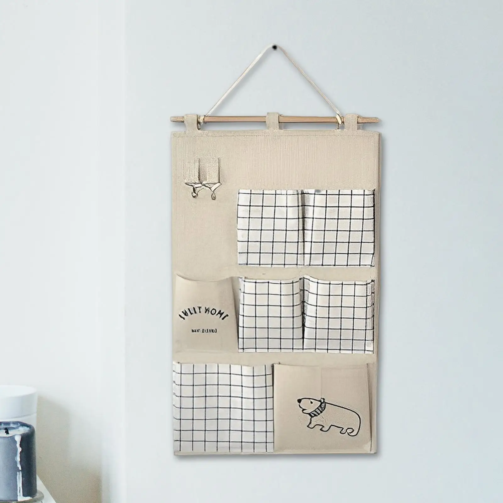 Wall Hanging Storage Bag Organizer with 7 Pockets Sundries Wall Door Hanging Bag for Closet Bedroom Bathroom Pantry Playroom