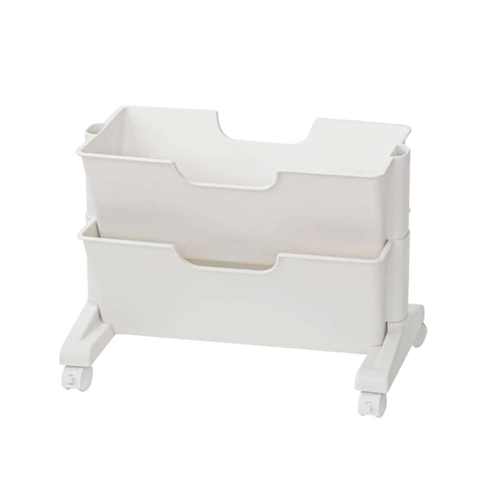 Movable Bookshelf with Brake Wheels Document Paper Envelopes Holder Organization Storage Rack Compact for Dormitory Sideboard