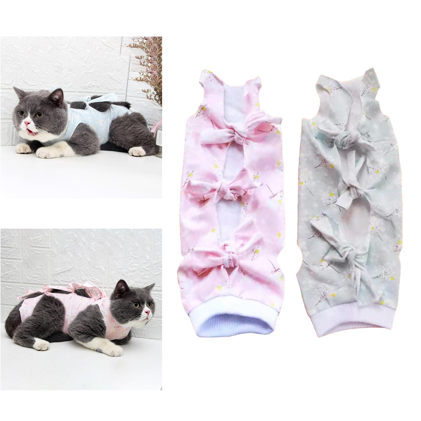 Cat Recovery Suit Clothes Anti Leak Protection wearing Pants Vest Pajama Breathable for Puppy Indoor Home Cats Kittens