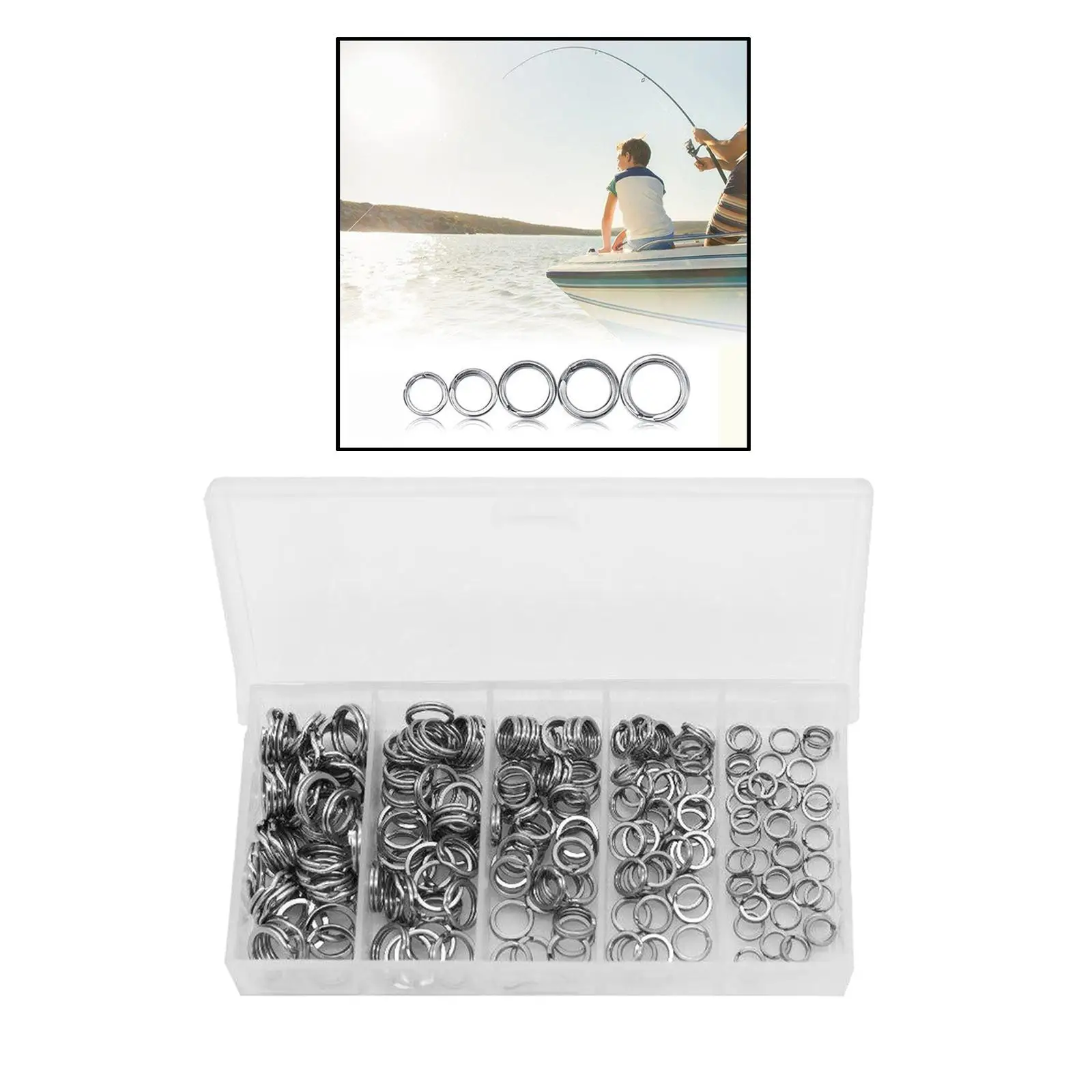 Pack of 200 Fishing Split Rings Stainless Steel Double , Easy to