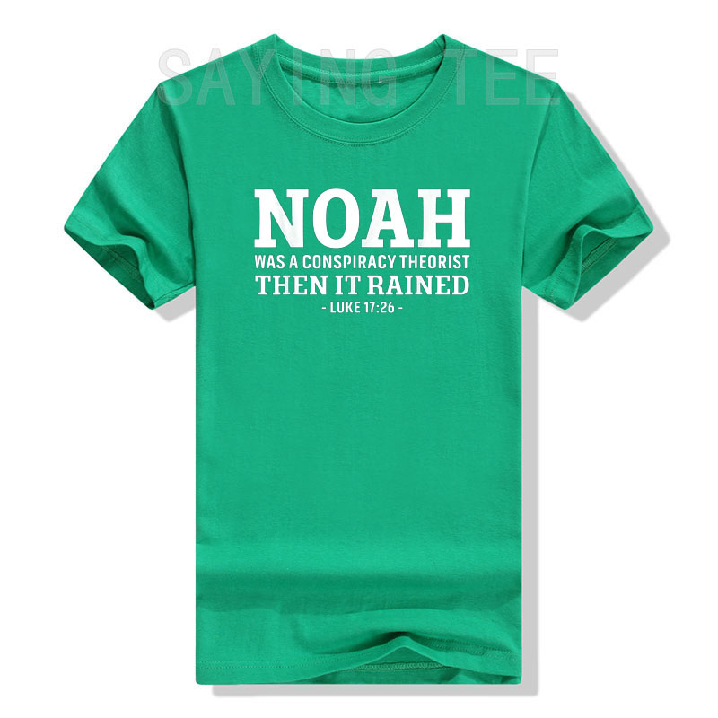 Noah war ein Verschwörung theoretiker, dann regnete es T-Shirt lustige Jesus Christen Sprüche Zitat Grafik Tee Top Veteran Militär geschenk – Detail 11