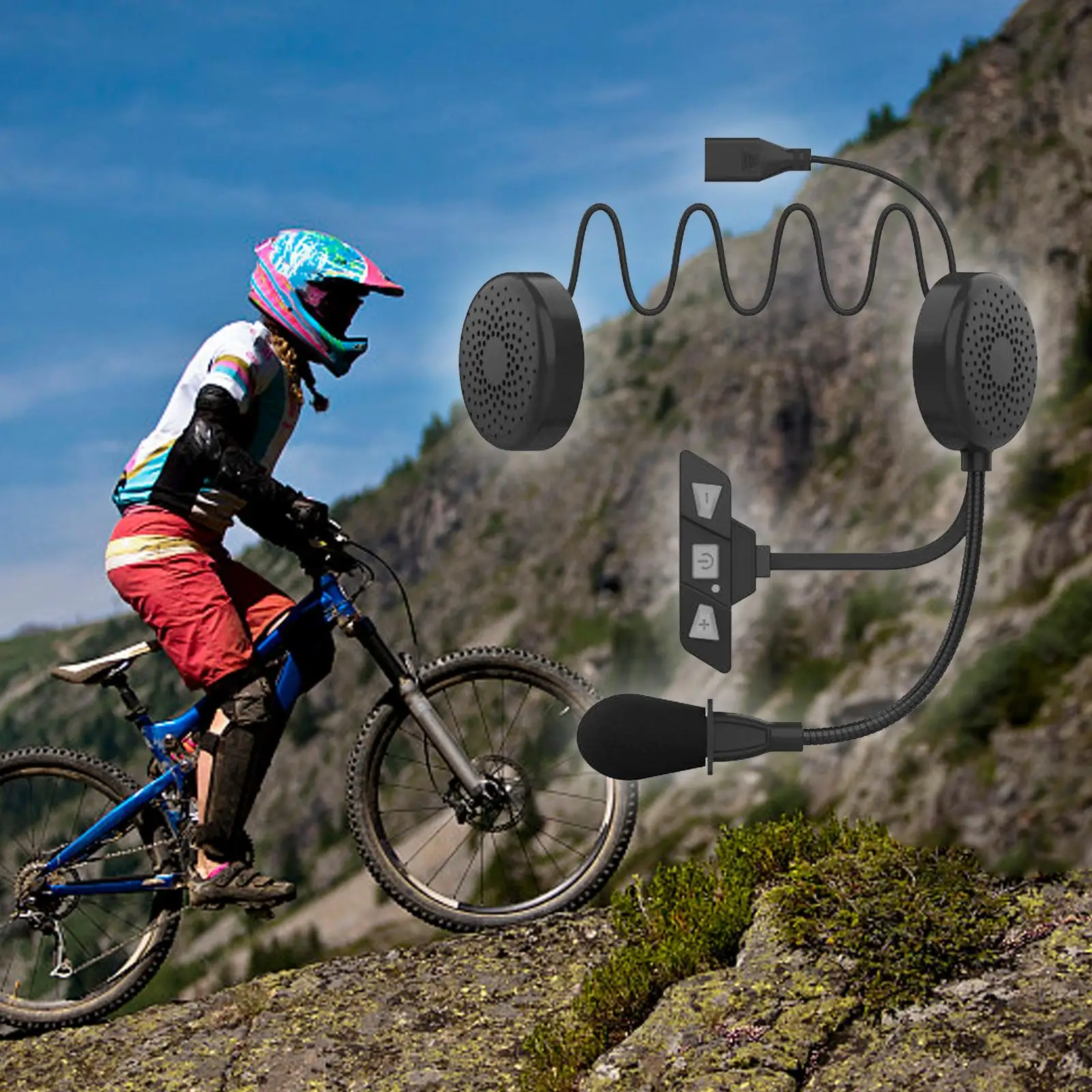 Motorcycle Helmet Headset Adjustable Communication Headphone for Riding