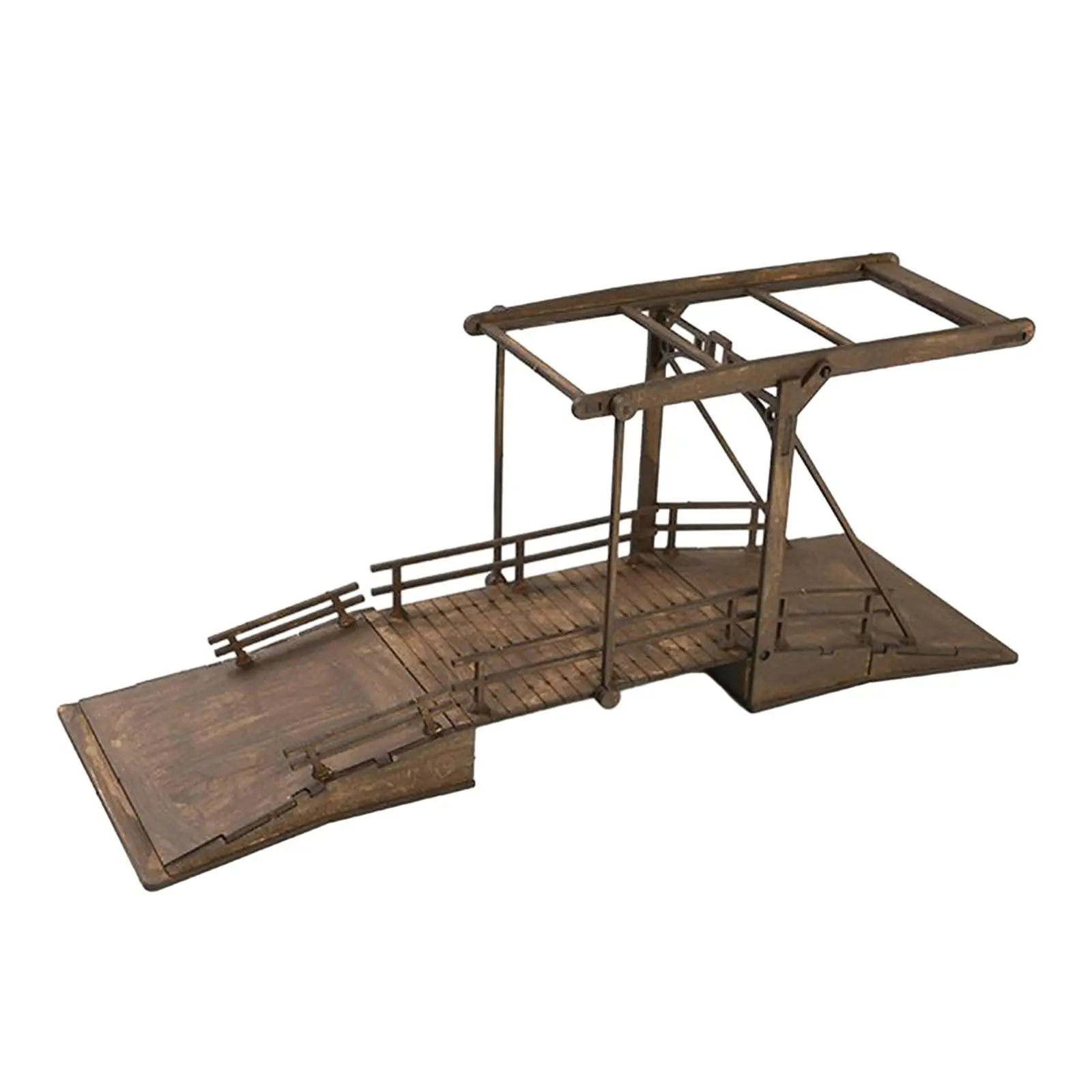 1/72 Scale 4D Wooden Bridge Model Reconnaissance Vehicles DIY Handmade for Table Scene Boys Tabletop Decor Display Party Favors