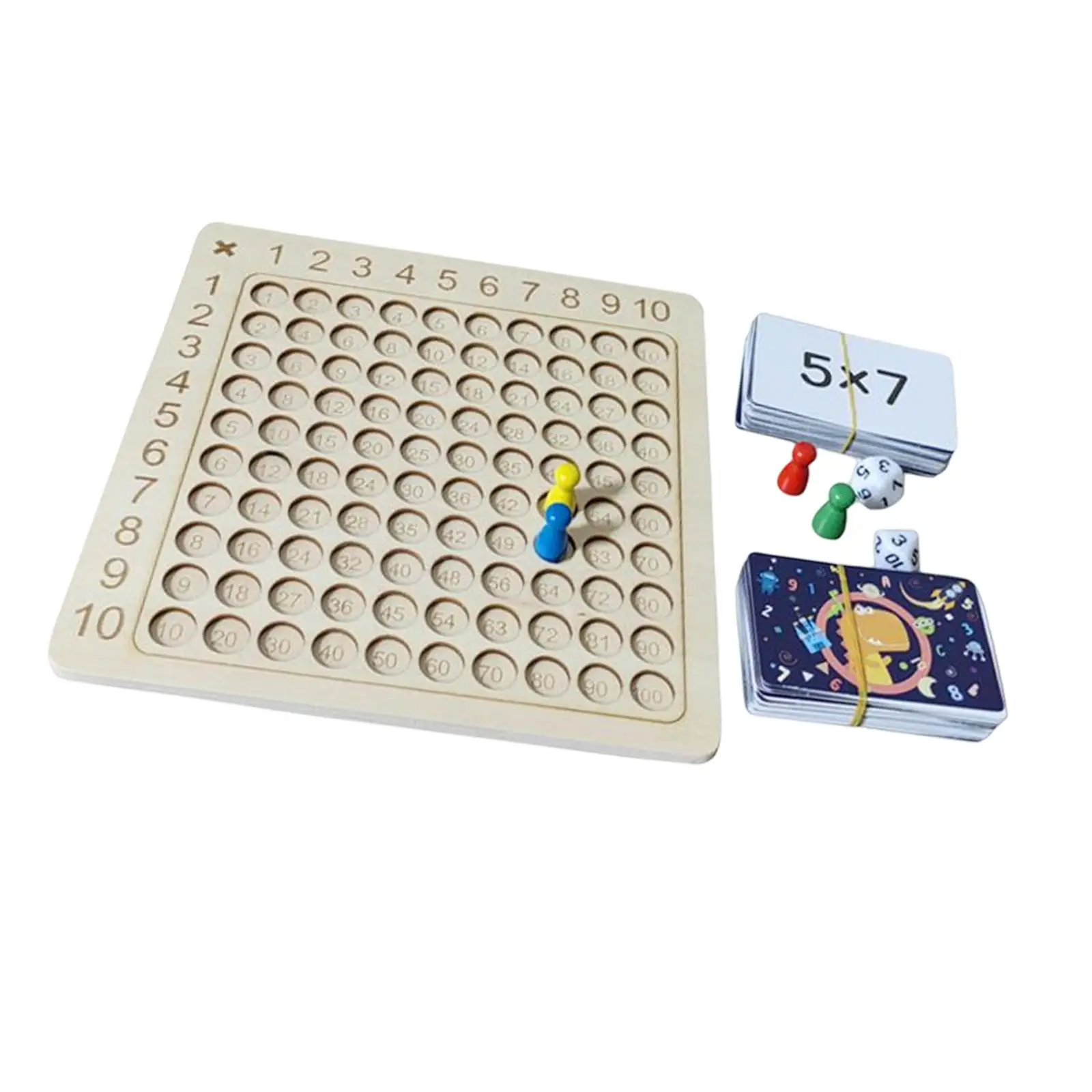 10x10 Number Games Mathematics Educational Game Wooden for Livng Room Unisex