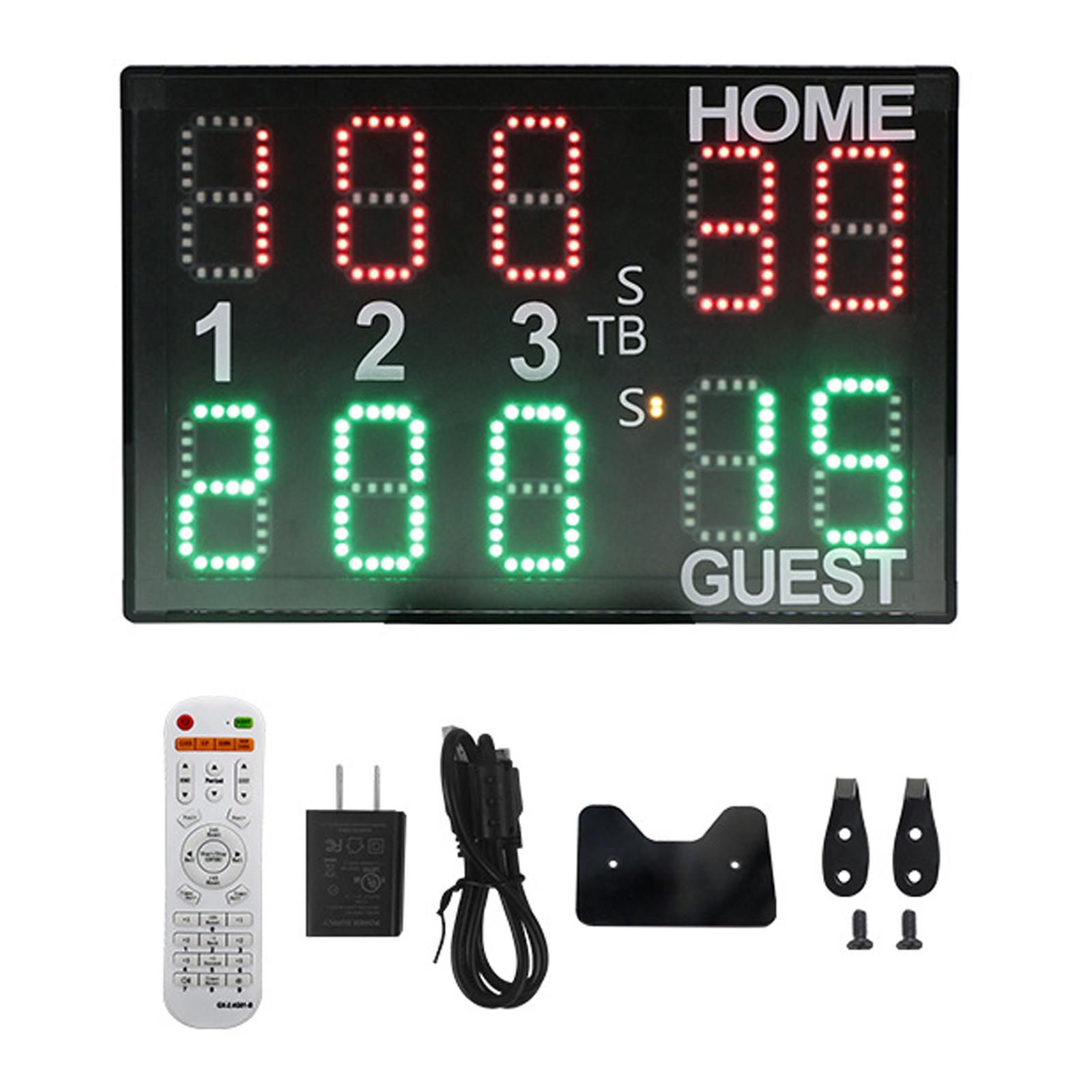 Multifunctional Electronic Tabletop Digital Scoreboard with Remote Score Counter Counting Score Clock for Basketball Tennis Judo