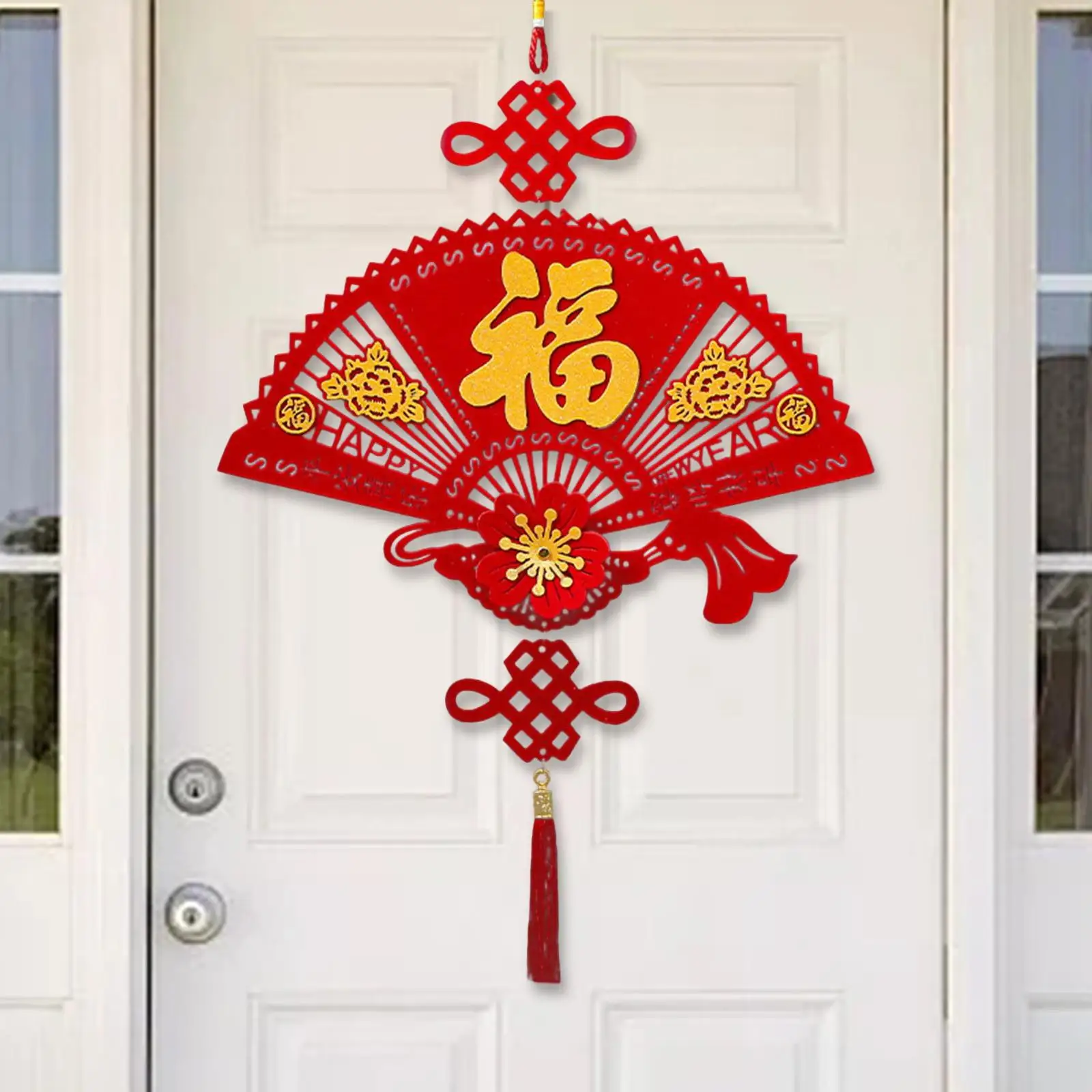 trandetree007au Traditional Fu Word Pendant Happy New Year Art Decor Tassel for