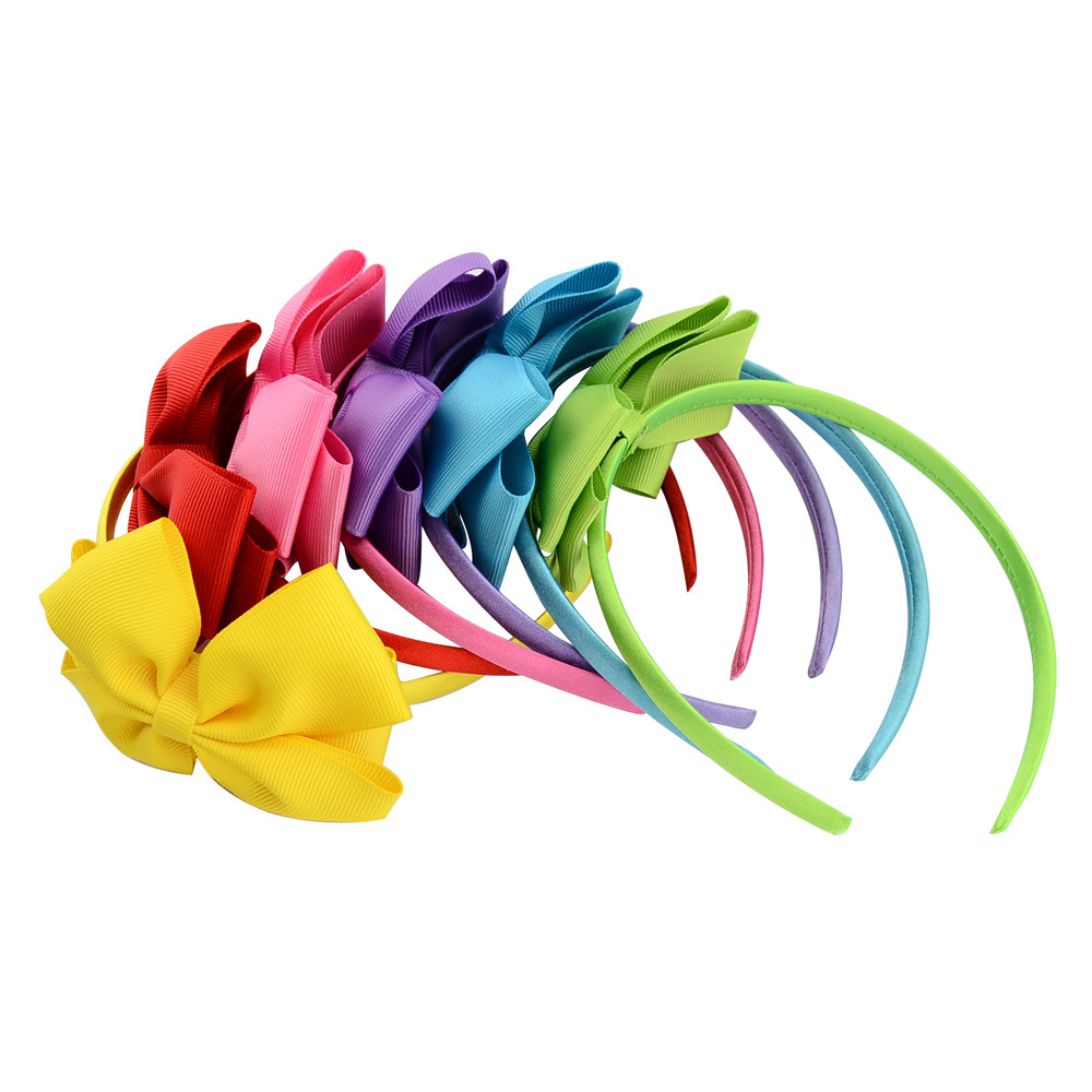 Neue Mode Layered Haarbänder Solide Ripsband Bögen Stirnband Handgemachte Boutique Hairhoop Haar Zubehör Für Frauen Mädchen – Detail 3