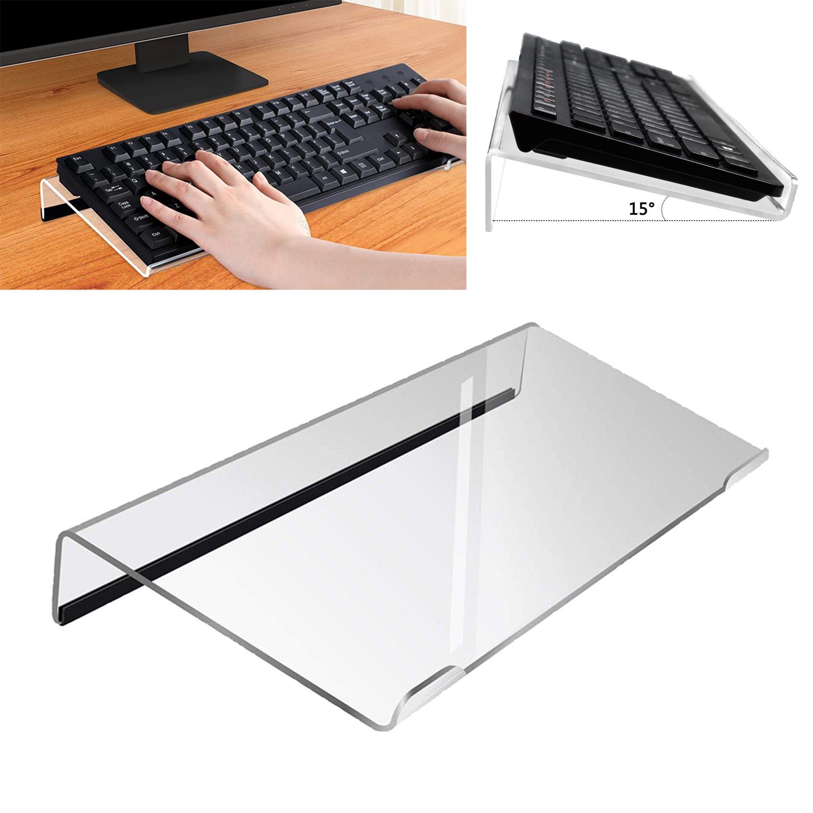 Acrylic Keyboard Holder Clear Computer Keyboard Stand Acrylic Tilted Computer Keyboard Stand Keyboard Tray Holder for Desktop