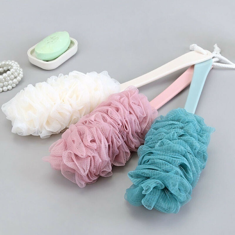 1PCS Lange Griff Bad Pinsel Zurück Bad Dusche Wäscher Körper Weiche Mesh Peeling Puff Sauber Selbst Bad Zurück Pinsel – Detail 5