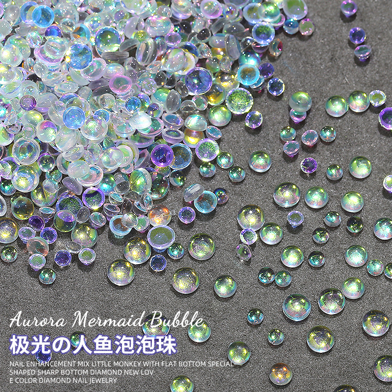 Best of 100PCS Glitter Aurora Pink Clear Flatback Mermaid Bead Semi-ball Bubble Nail Art Rhinestones Jewel Decorations Manicure Charms Reviews & Tips