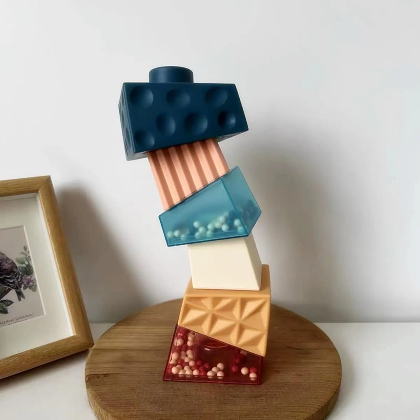 Rattle Stacking Blocks Irregular Building Block Stack Sort Puzzle Toys Shape Match Stacker Game for Kids Boy Girl Birthday Gift