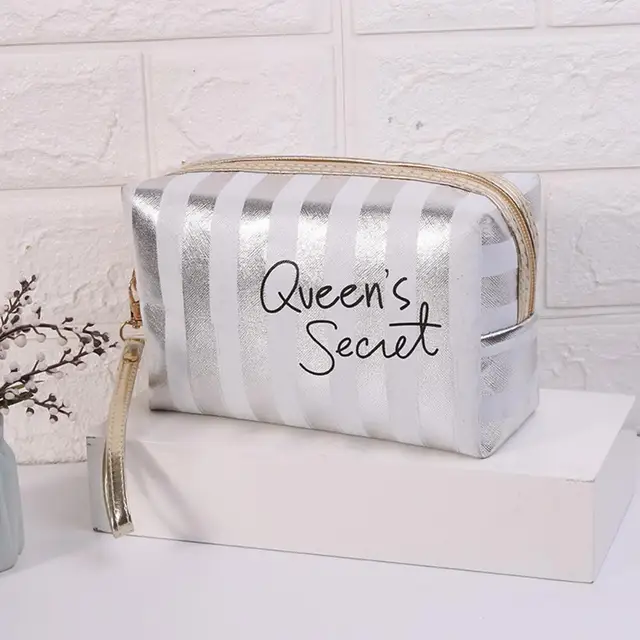 Designer Cosmetic Bag with Fashion Handle Travle Small Cosmetic Bags PVC  Leather Makeup Bag ; Blue, White - AliExpress