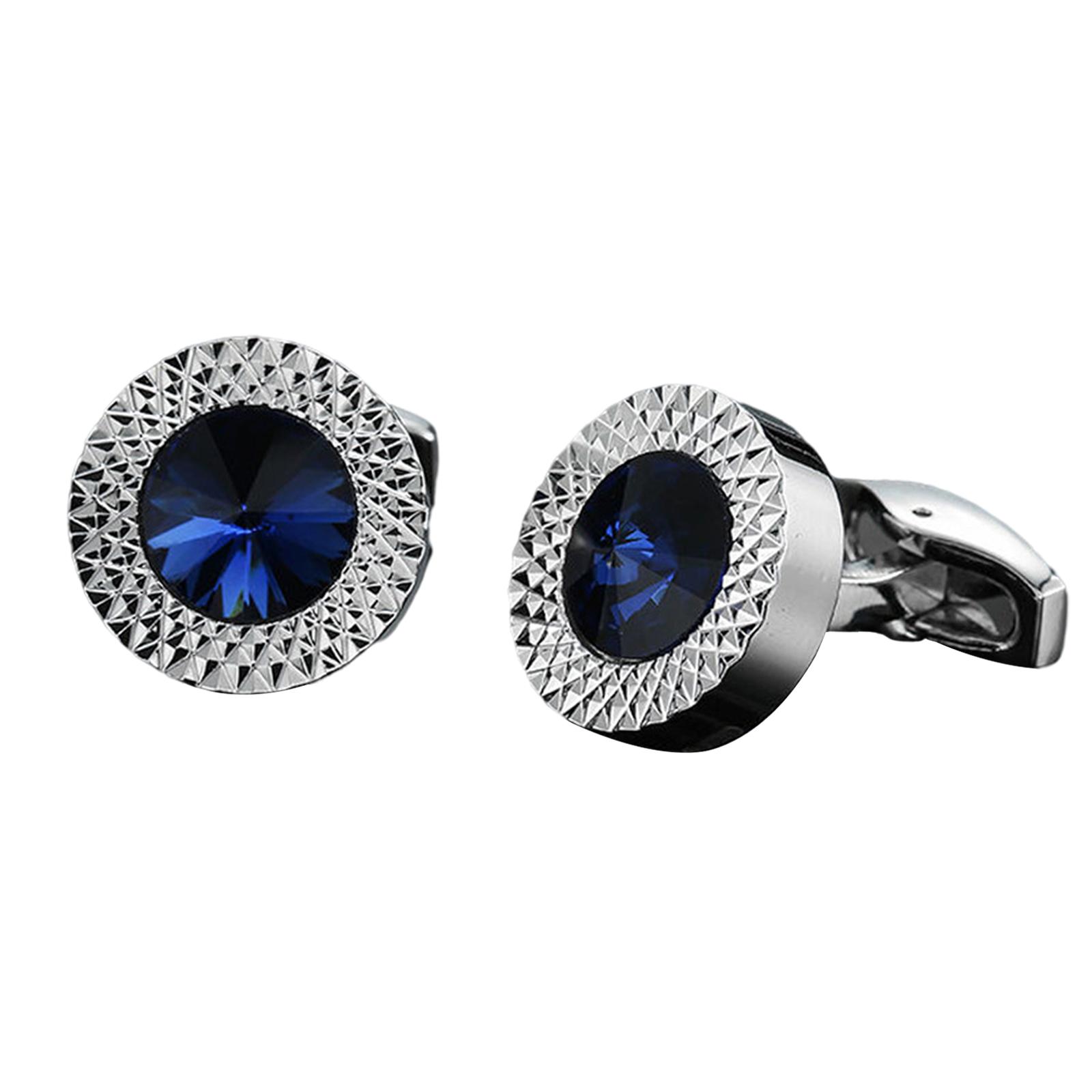 1 Pair Classy Stylish Shirt Cuff Links Crystal  Suit Accessories for Party