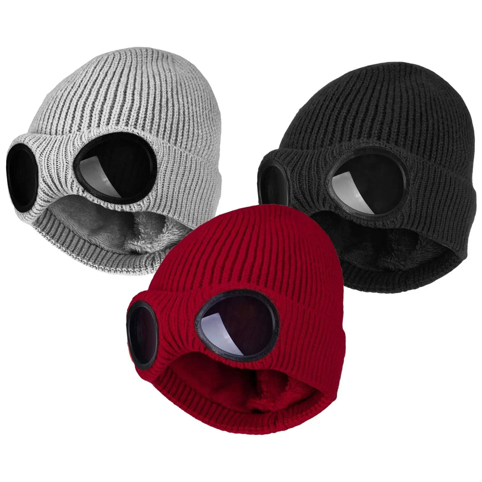 Casual Winter Warm Knit Hats Multi-Function Daily Caps Windproof Thermal Ski Caps for Men Women Unisex Outdoor Sports Running
