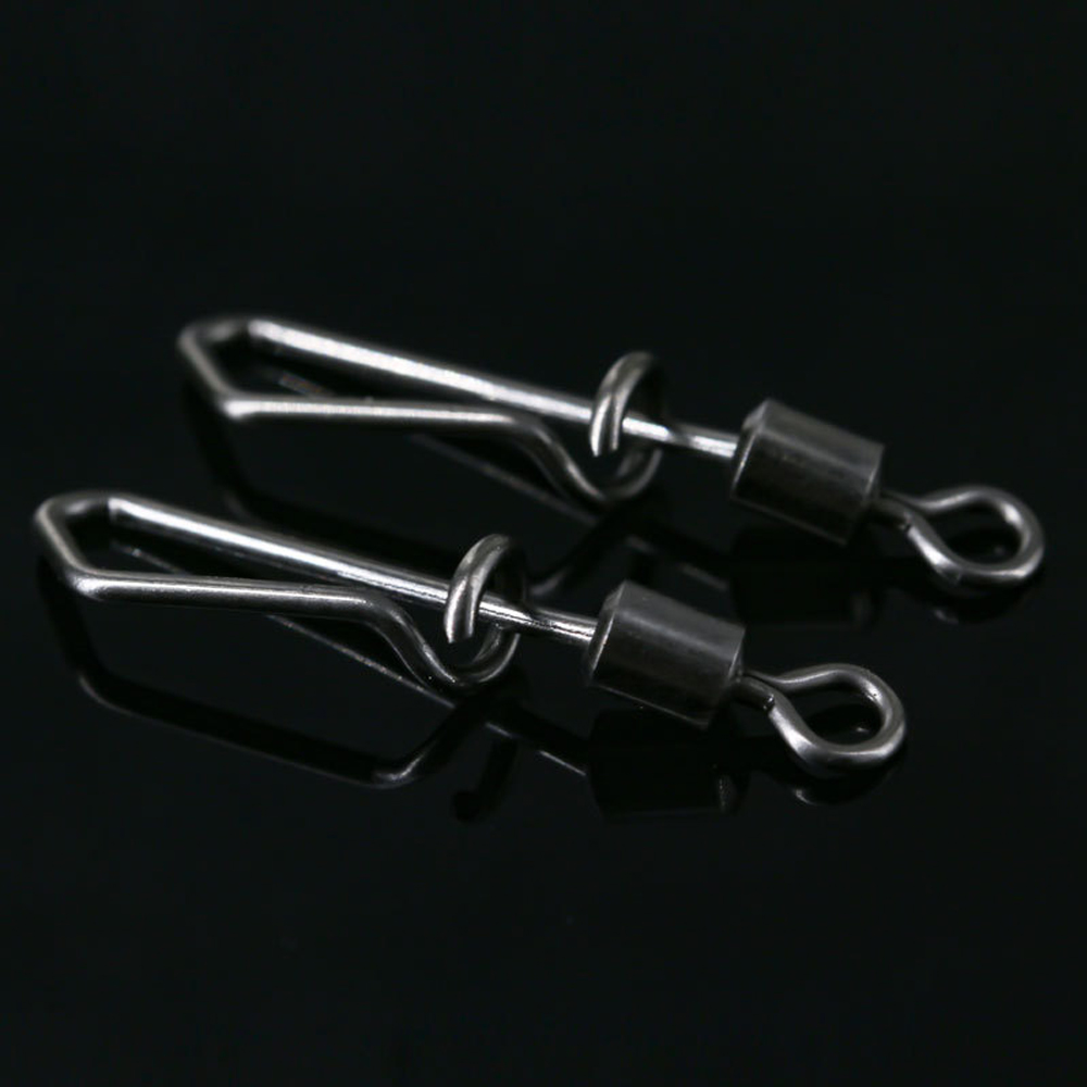 DNDYUJU 10-50X Angeln Wirbel Mit Verriegelung Snap Pin Rolling Swivel Edelstahl Angelhaken Köder Karpfen Stecker Angeln Werkzeug – Detail 11