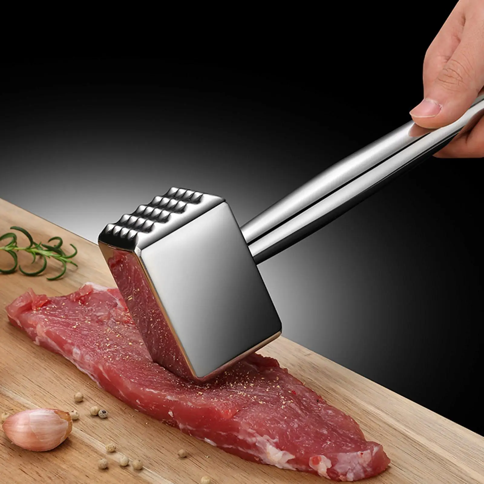 Stainless Steel Meat Mallet Tenderizer for Steak, Chicken, Poultry, Beef