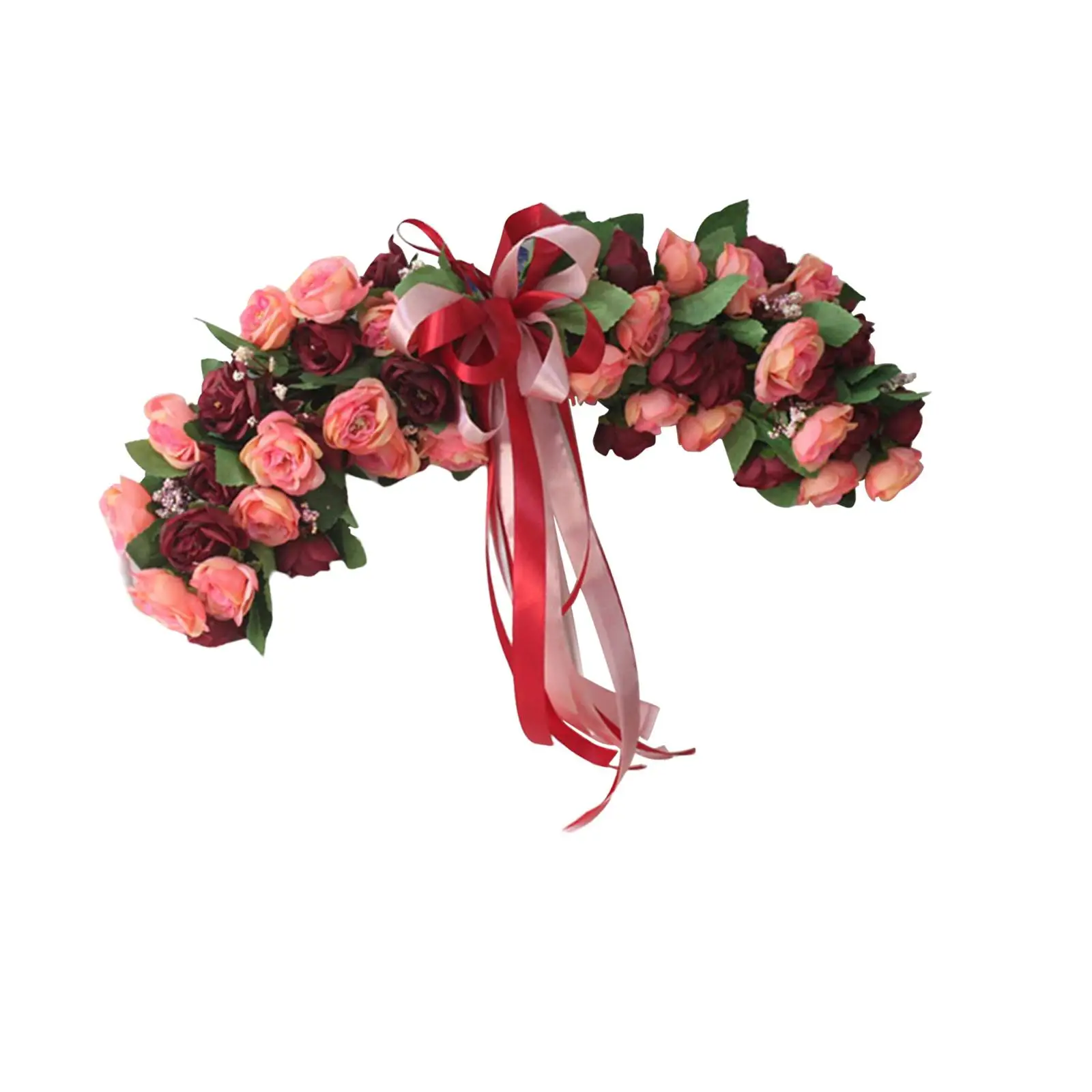 50cm Wedding Arch Flowers Rose Artificial Bouquet Hanging Floral Swag Door Wreath for Wall Summer Indoor Outdoor Decor