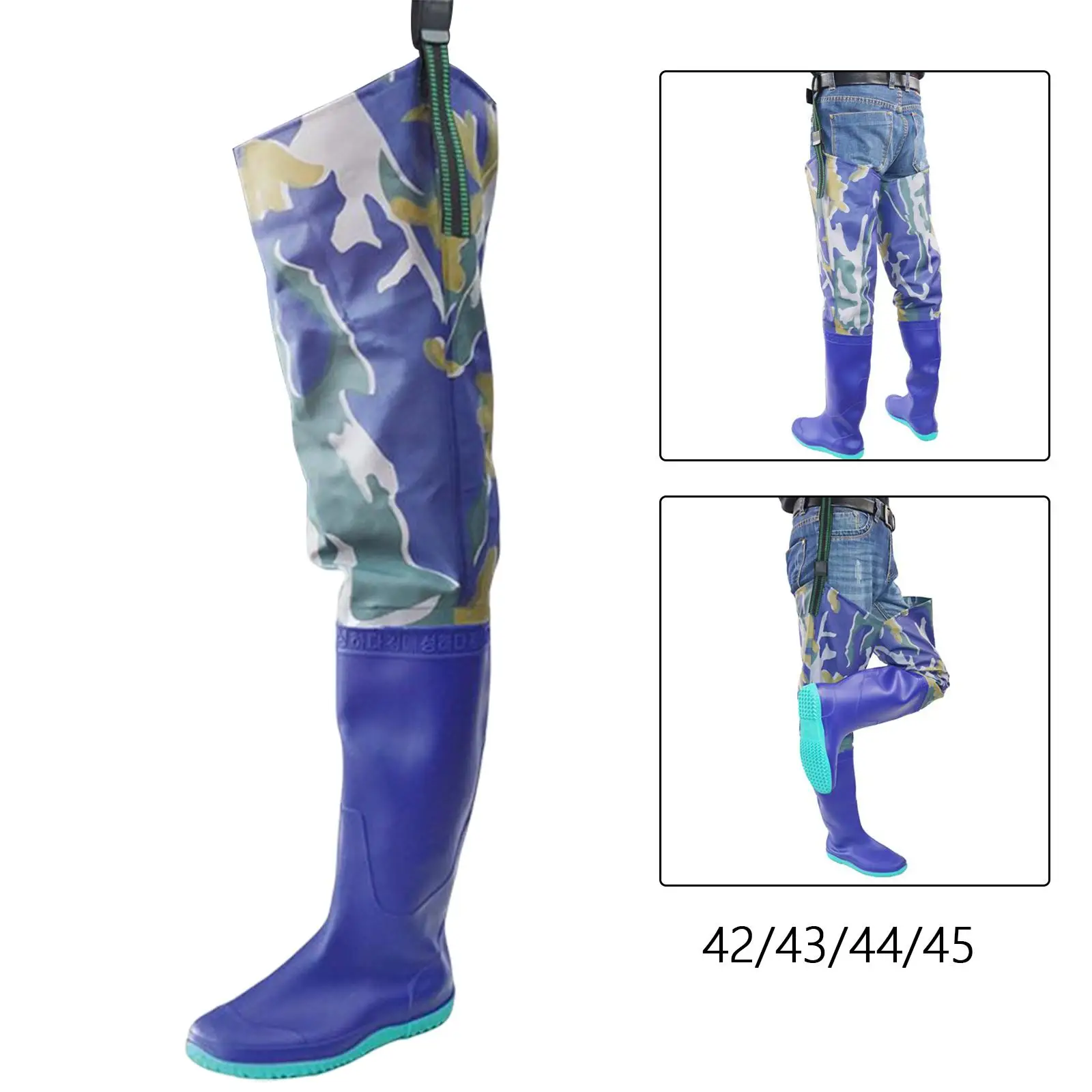 Hip Waders Waterproof Wading Hip Boots Anti Skid with Buckle Boots Thigh Waders for Men Women Fishing Waders for Wading Climbing