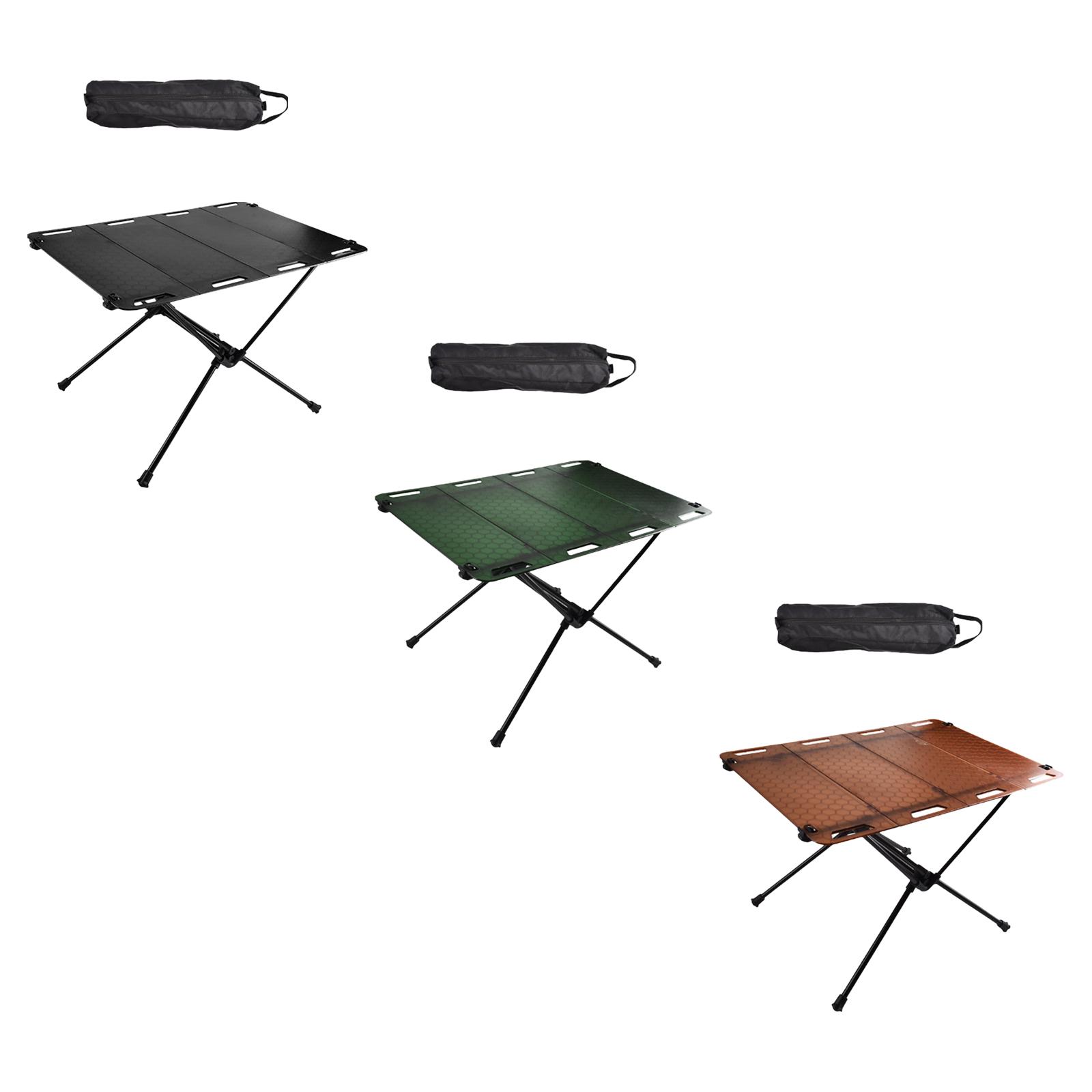 Foldable Camping Table with Hole for Hanging Camp Table with Carry Bag Camping Desk for Fishing Garden Backpacking BBQ Yard