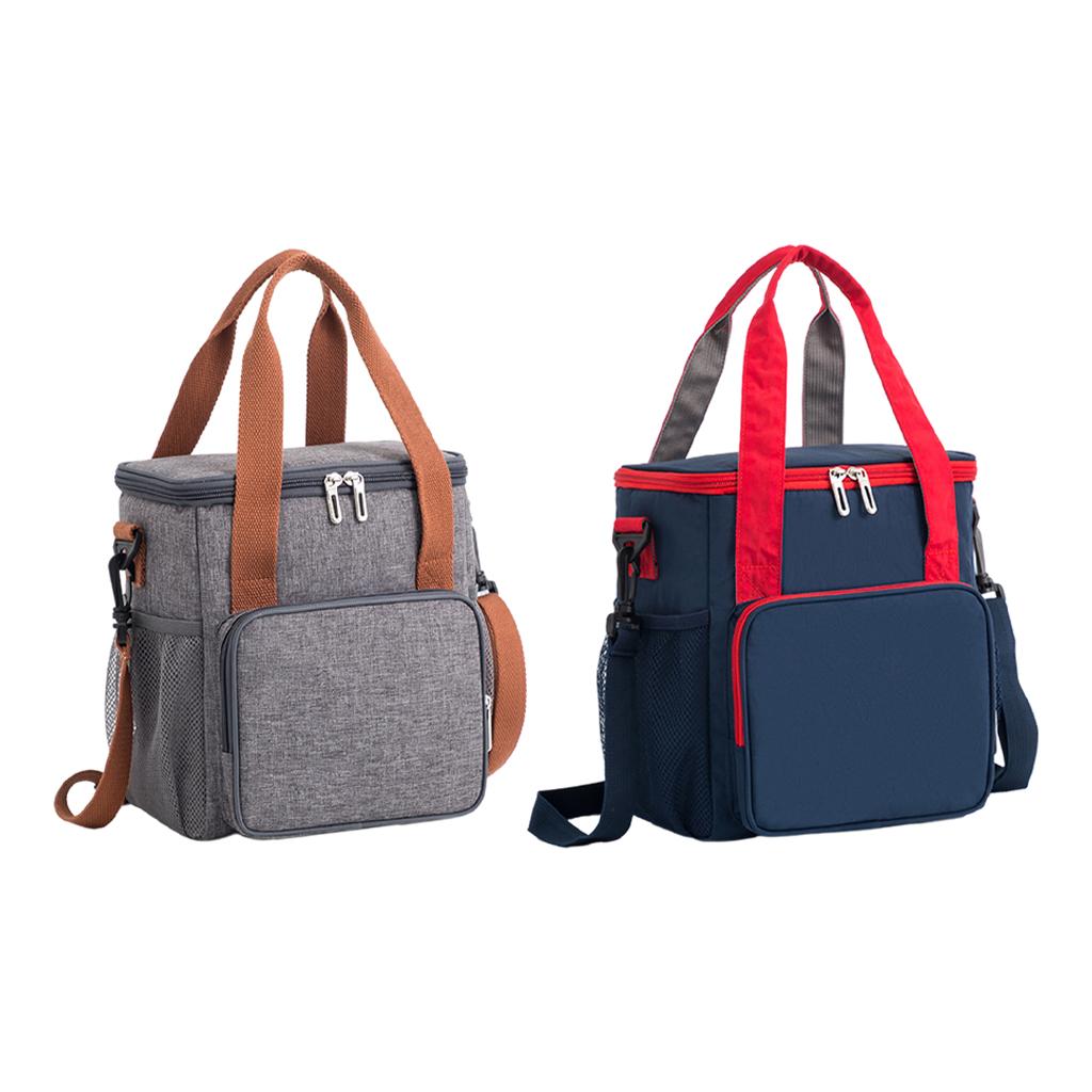 Portable Insulated Lunch Bag Reusable Cold or Hot Food Tote Pouch Insulation Pack with Pockets for Work Picnic Children Large