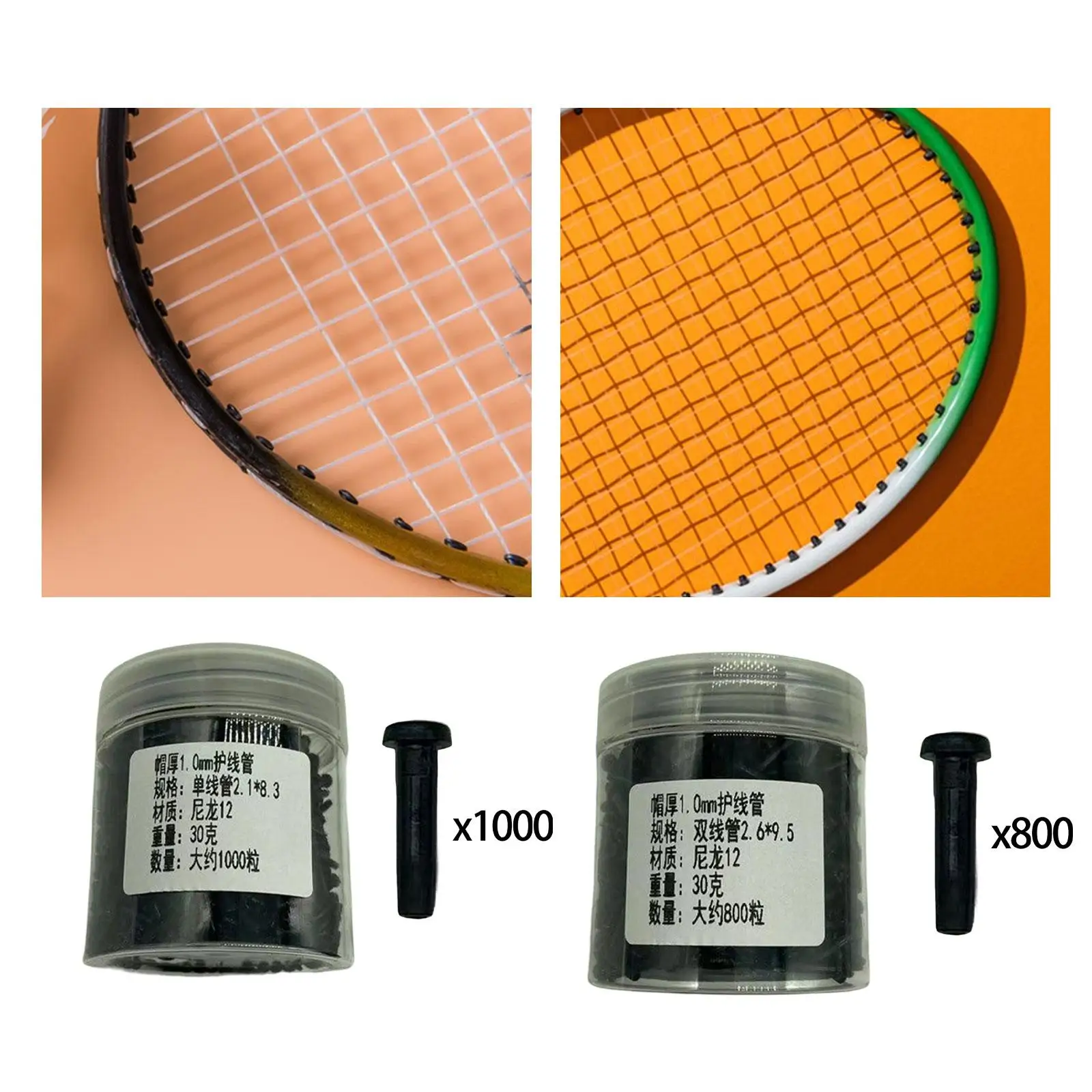 Badminton Racket Racquet Grommets Eyelets Durable Wire Guards Black Replacement Stringing Machines Tools for Equipment Repairing