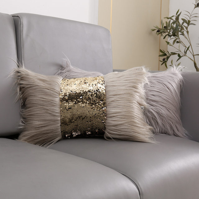 Grey sequin pillow hotsell