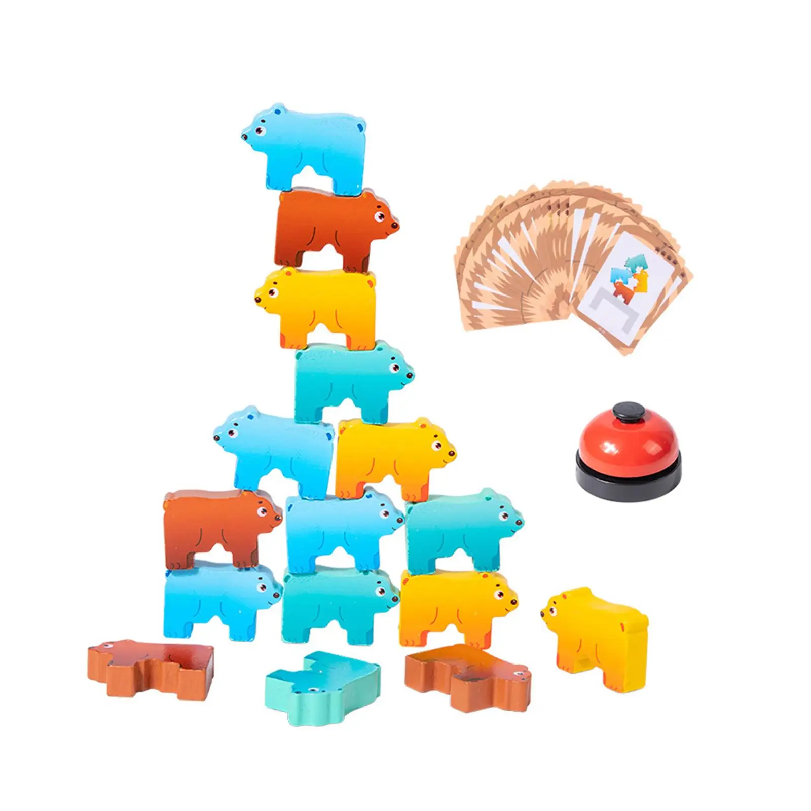 Montessori Preschool Educational Toys Learning Parent Children Interactive Wooden Stacking Toy for Girls Children Kids Boys Gift