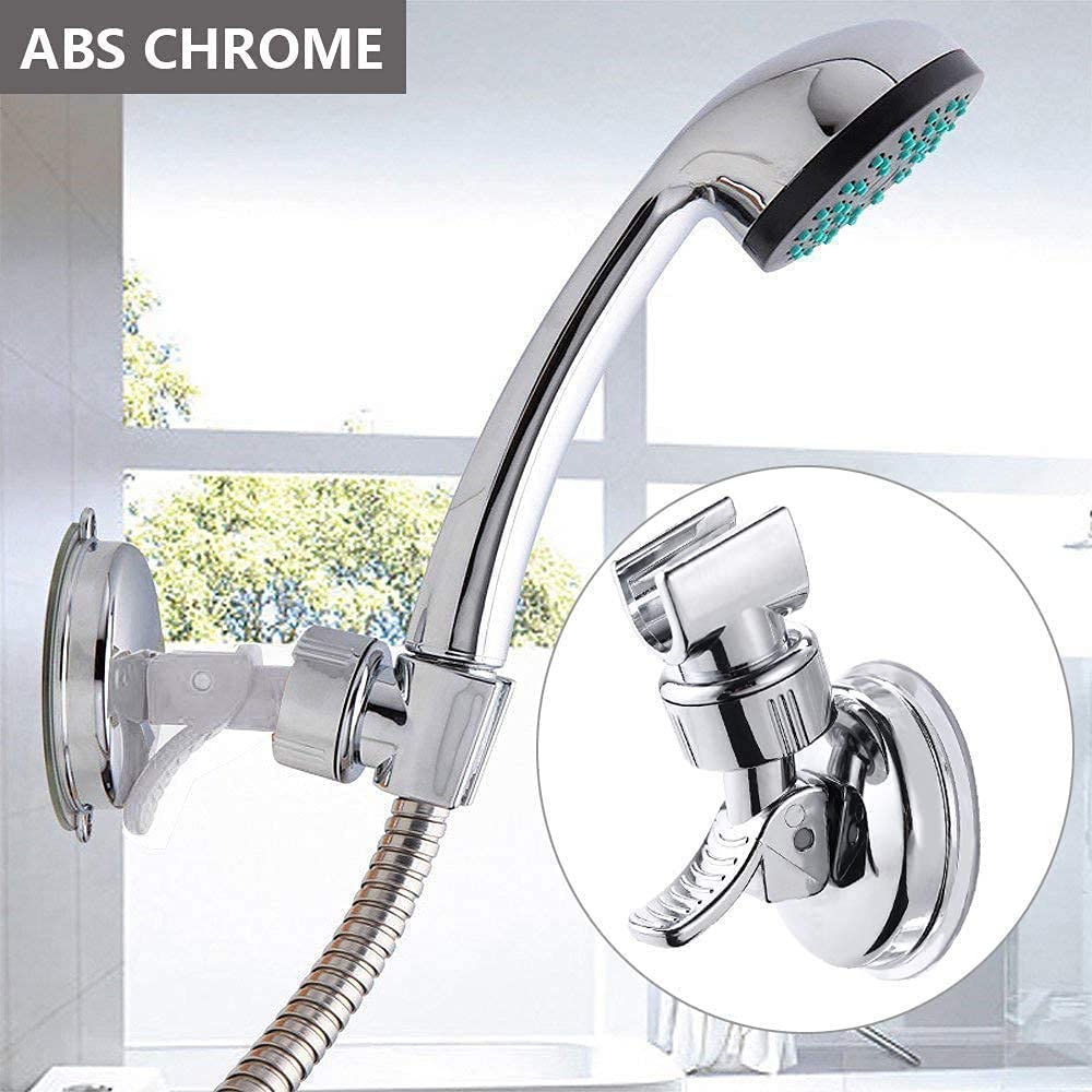 suporte ajustável universal do chuveiro de mão com ventosa rotação chrome chapeamento chuveiro rack acessórios do banheiro