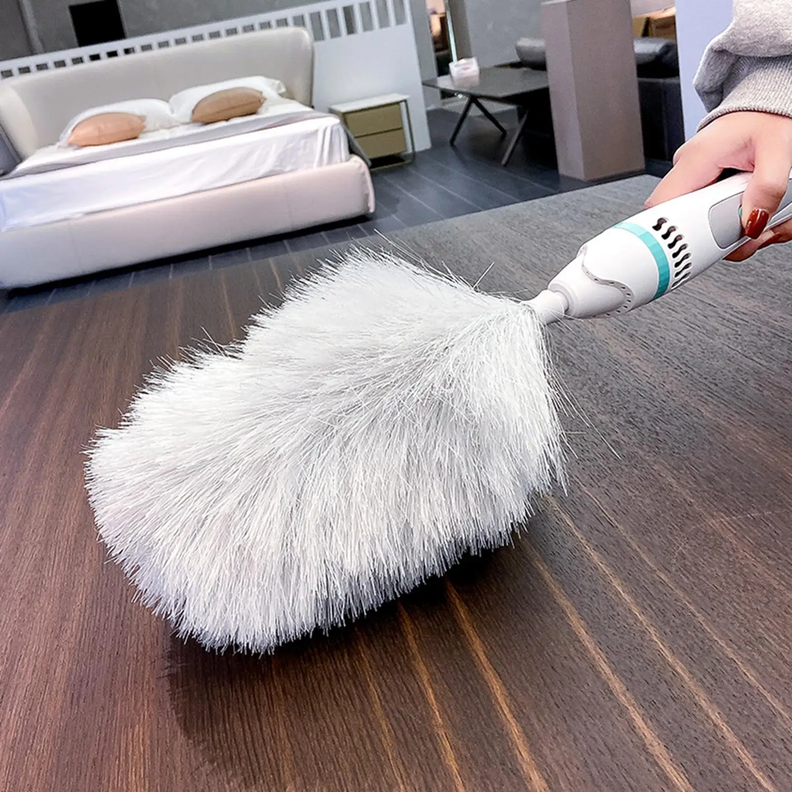 2 in 1 Electric Feather Duster Cordless for Furniture Ceiling Fan Household