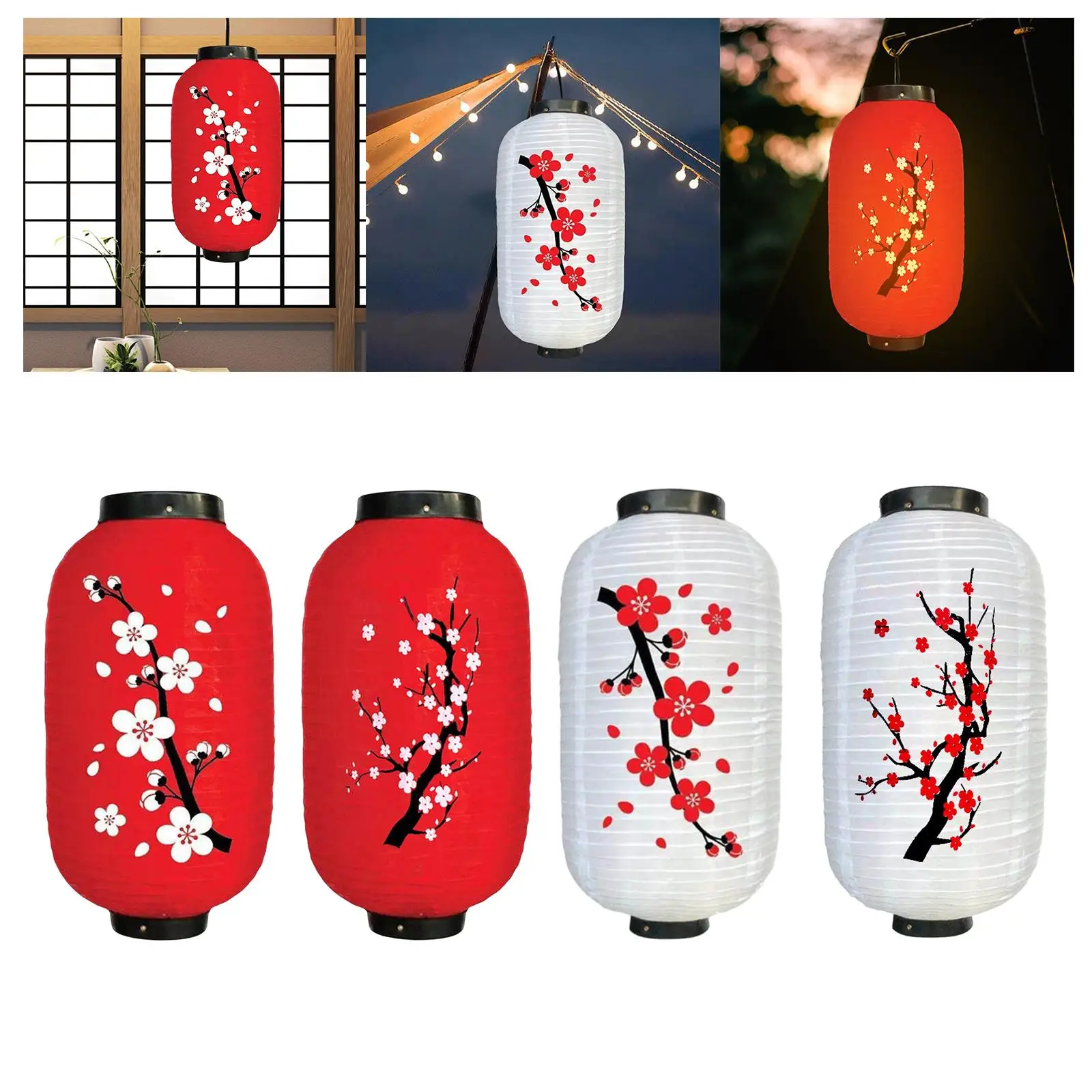 Traditional Japanese Style Lantern Decorative Hanging Cloth Lights Japanese Eateries Decor for Party Indoor Bar Outdoor Birthday