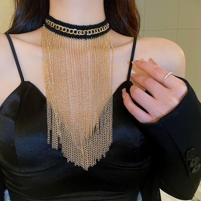Metal Long Tassel Necklaces for Women Fashion Exquisite