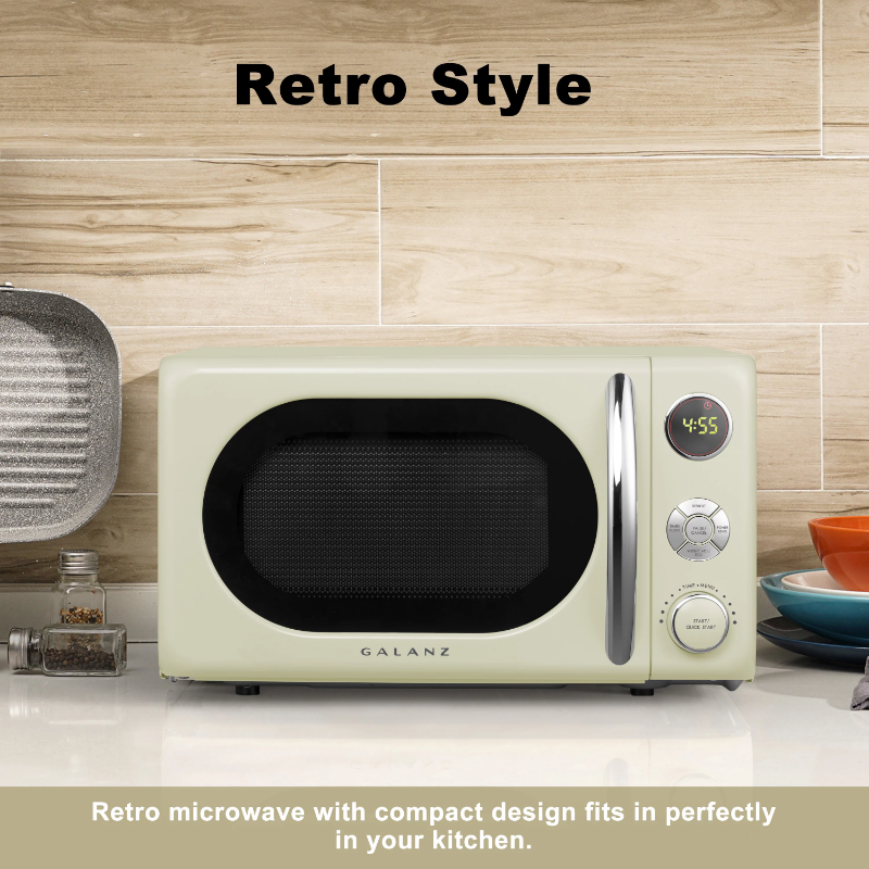 Title 3, Galanz 0.7 Cu. ft. Retro Countertop Microwave O...