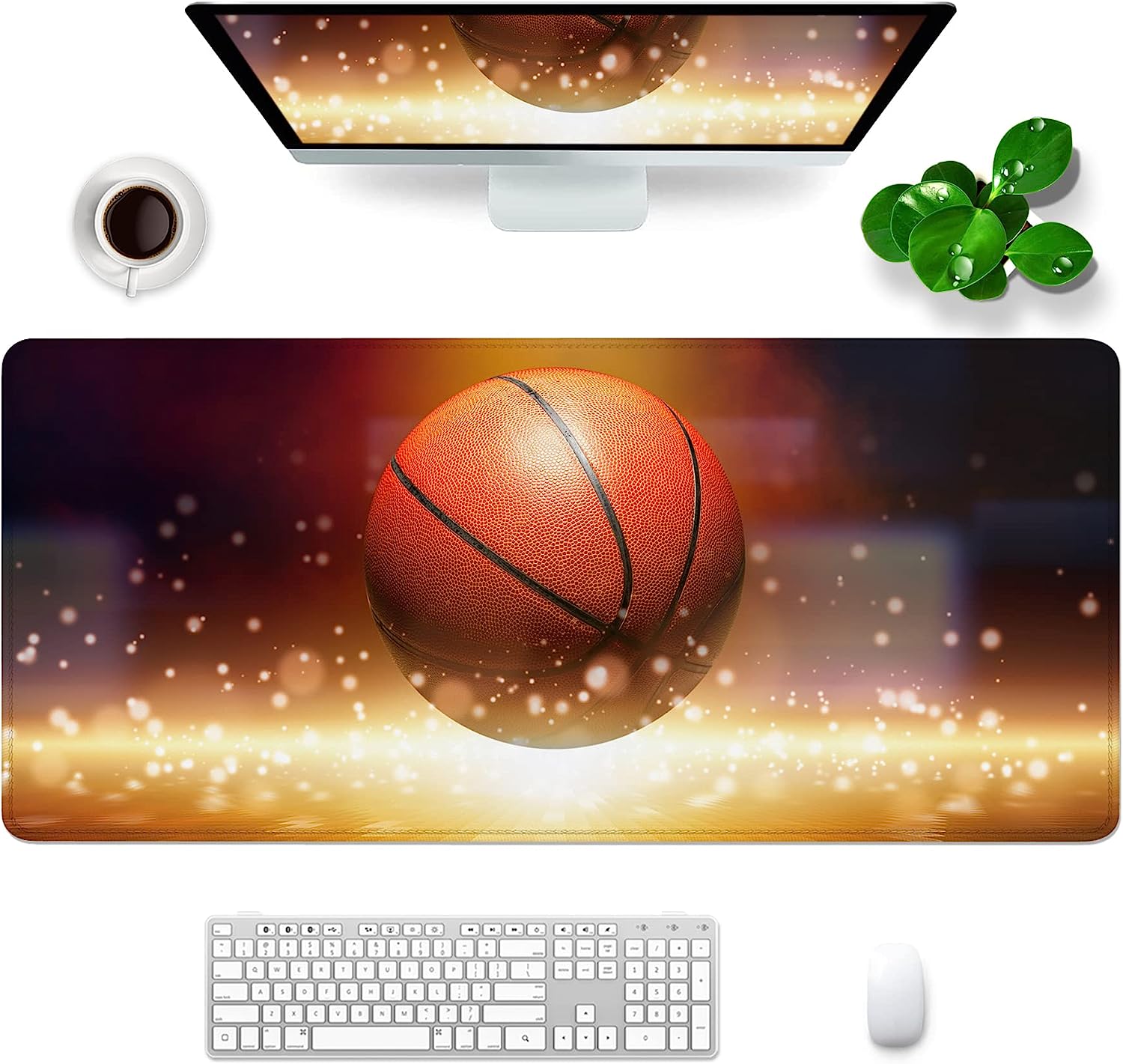 Basquete Sports Theme Gaming Mousepad, grande mouse