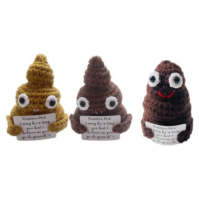 Positive Poo Knitted Doll Craft Gift Inspired Toy Interesting