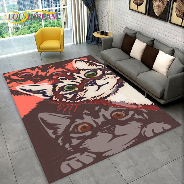 Cartoon Tier Stil Matten Teppiche Teppiche Zimmer Teppich Katze Muster  Teppich Schlafzimmer Große Teppich Teppiche Und Teppiche Für Zuhause  Wohnzimmer matte - AliExpress