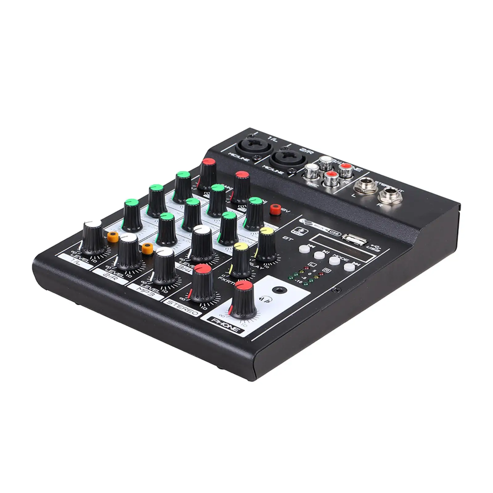 4 Channel Audio Mixer with USB Ports Sound Mixer for DJ studio Webcast