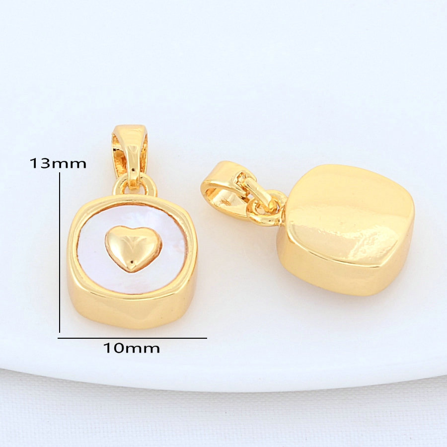 2PCS 10*13MM 11*18MM 14K Gold Farbe Messing mit Shell Tropfen Herz Charms anhänger Halskette Ohrringe Schmuck Machen Zubehör – Detail 3
