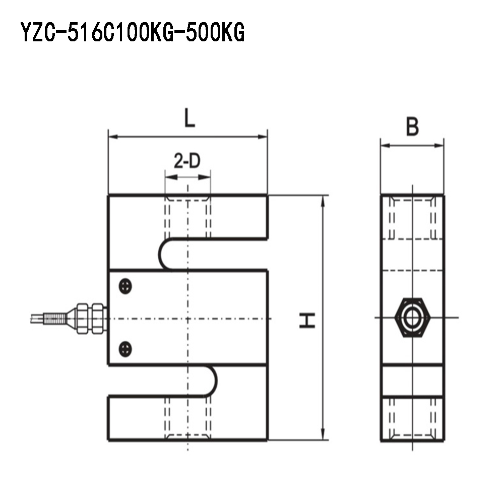 YZC-516C Pressure Tension Sensor S Type 100kg 200kg 300kg 500kg 1T 1.5T 2T Alloy Steel Weighing Sensor for Batching Scale – Detail 15