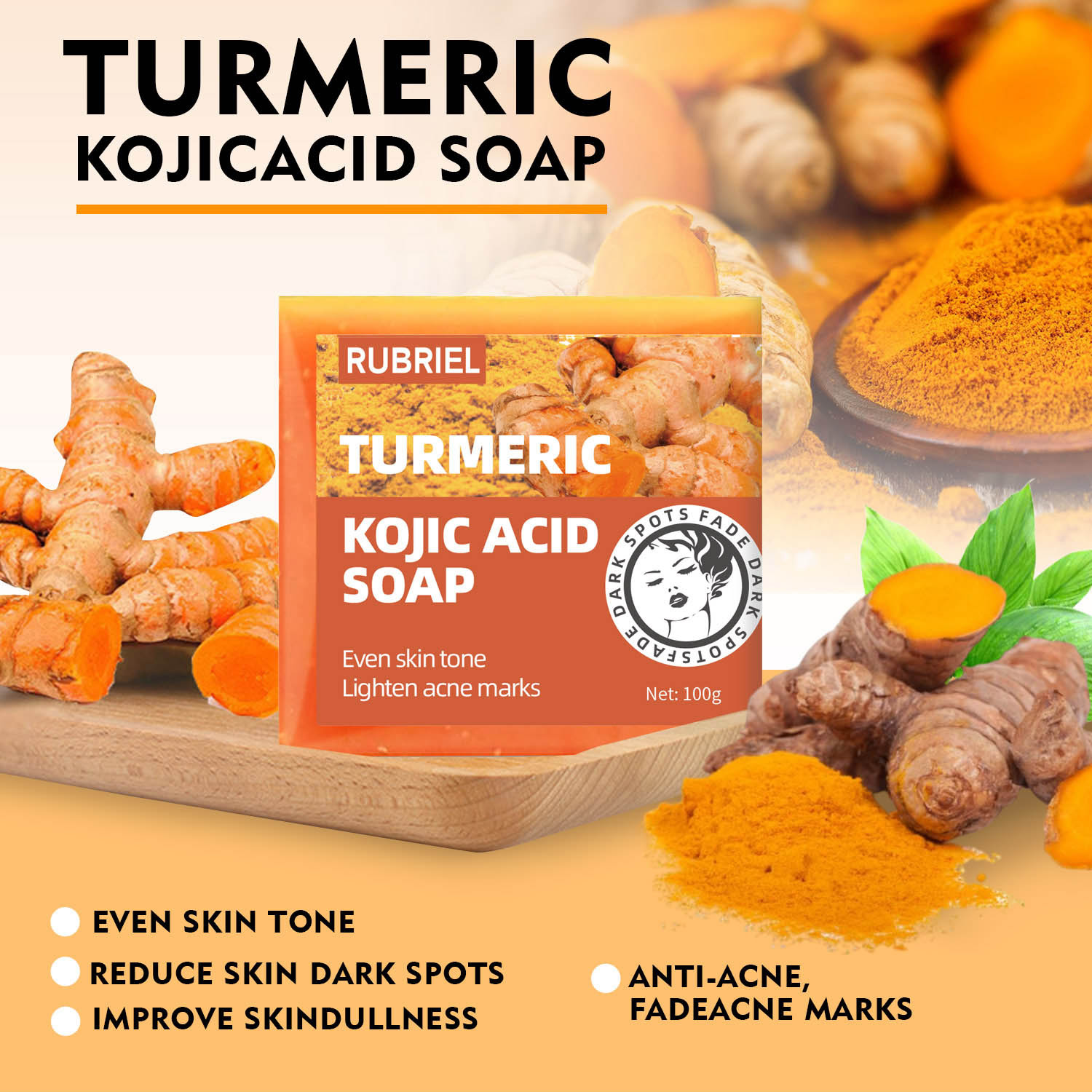 Best of Turmeric Kojic Acid Whitening Soap Dark Spot Acne Removal Even Skin Tone Mositen Smooth Skin Deep Cleansing Handmade Soap Reviews & Tips