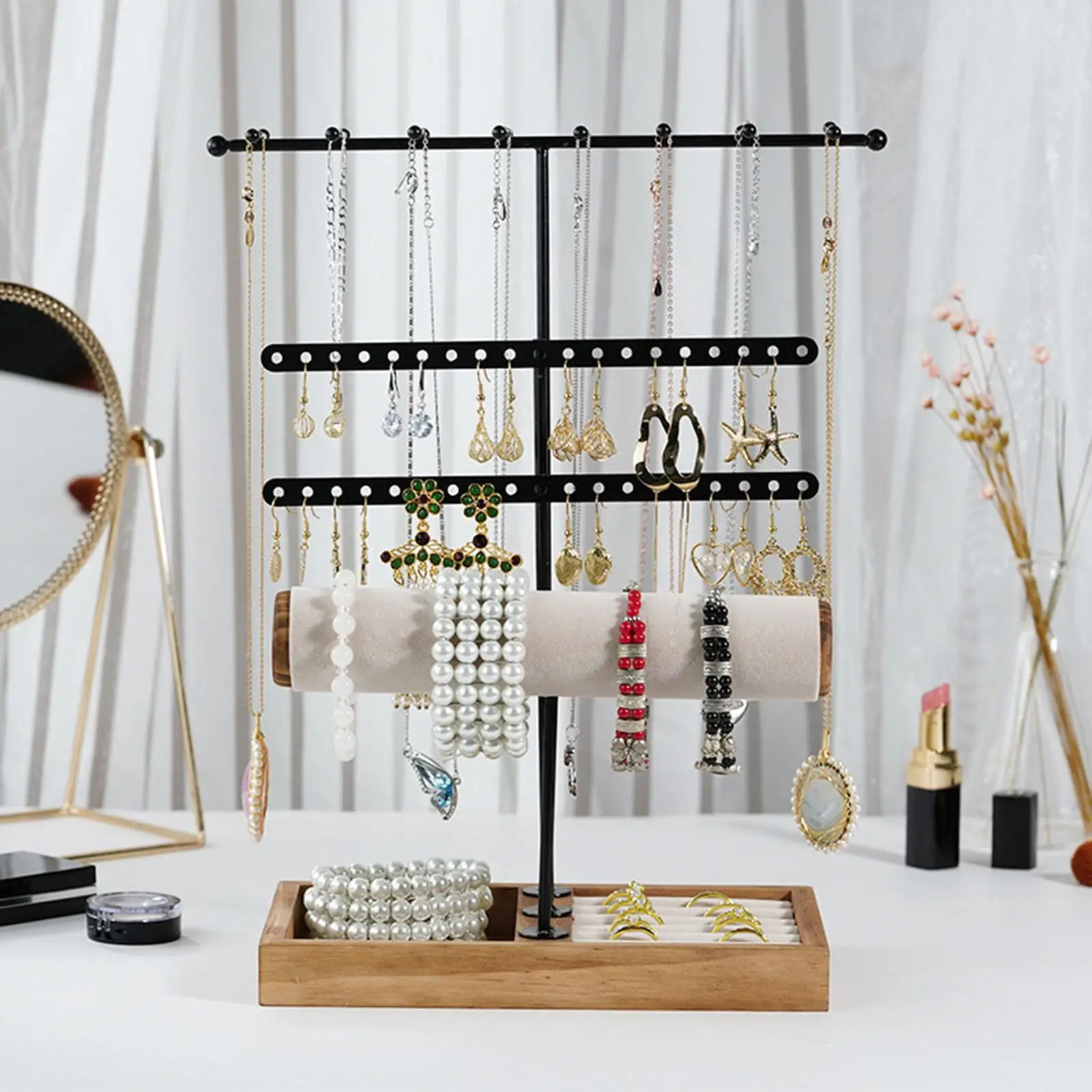 4 Layers Jewelry Display Stand for Live Broadcast Photography Dormitory