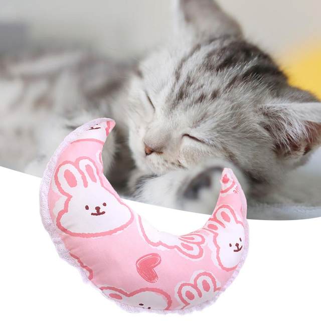 Cat Pillow Moon Shape Kitty Sleeping Neck Lace Design Kitten Cervical  Protection Cushion Cat Accessories Sweet Kittens Basket