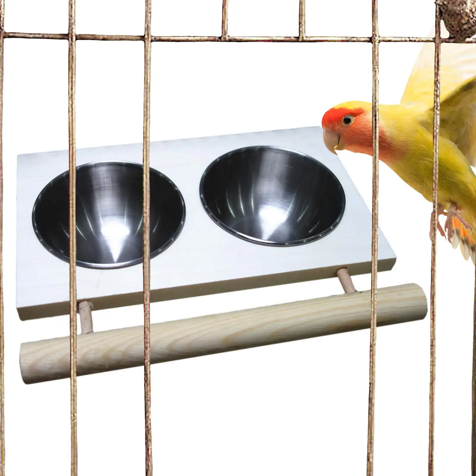 Bird Feeding Dish Cup Feeding and Watering Supplies Sturdy Parrot Cage Feeder Water Bowl for Parrot Parakeets Conures Lovebirds