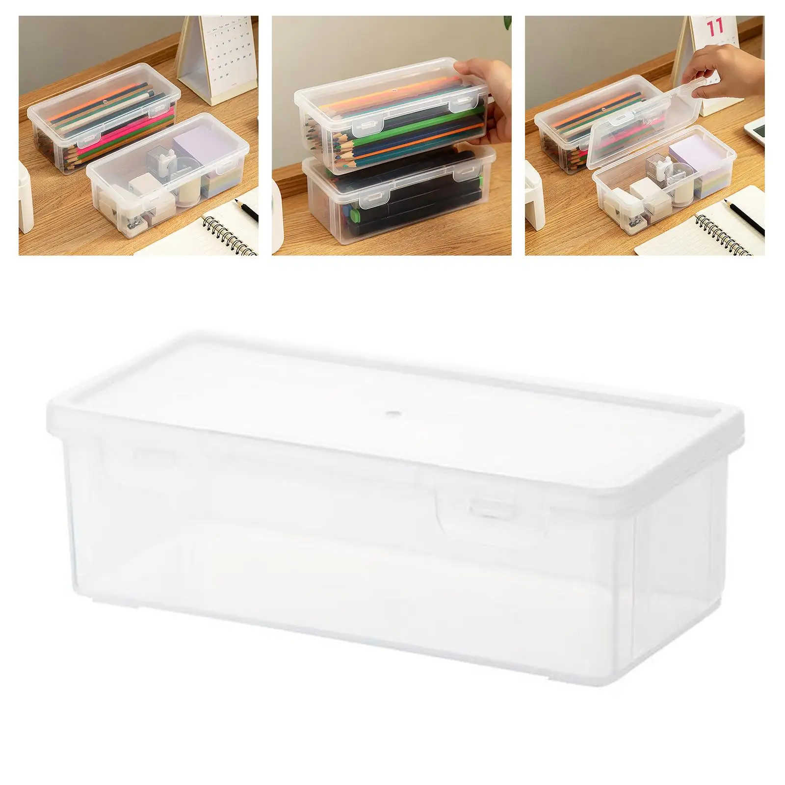 Storage Box Multifunctional Transparent Waterproof Organizer for Makeup Cosmetics Pens