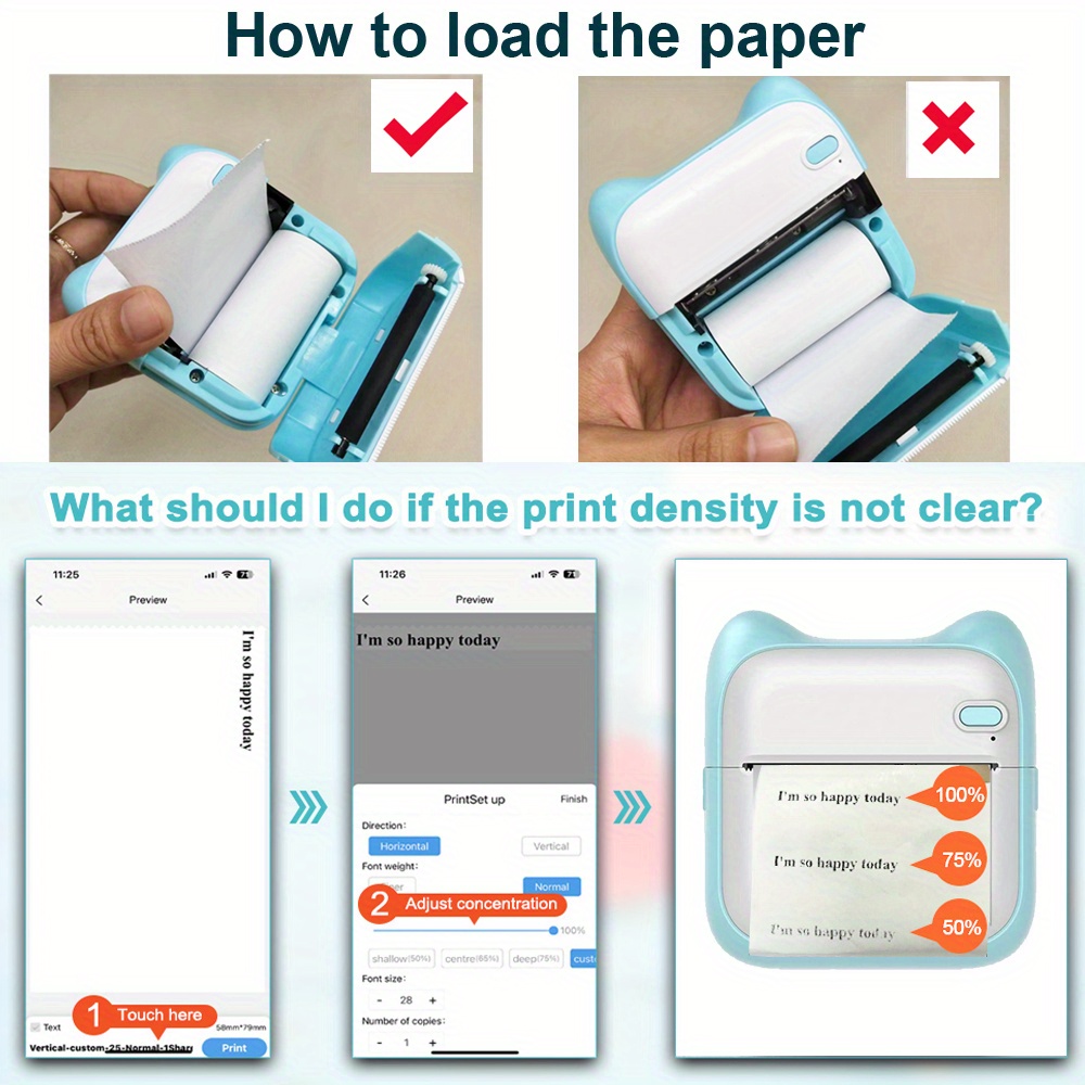 Title 4, Mini Photo Printer For IPhone/Android,1000mAh P...