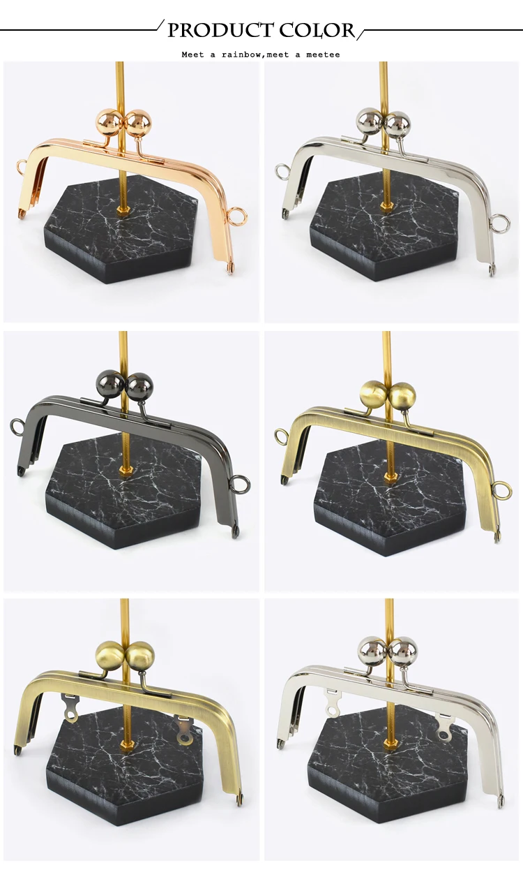1-5Pcs 14cm Square Metal Frame for Bags Clasp Handbag Handle Purse Frames Metalic Kiss DIY Bag Handles Sew Hardware Accessories