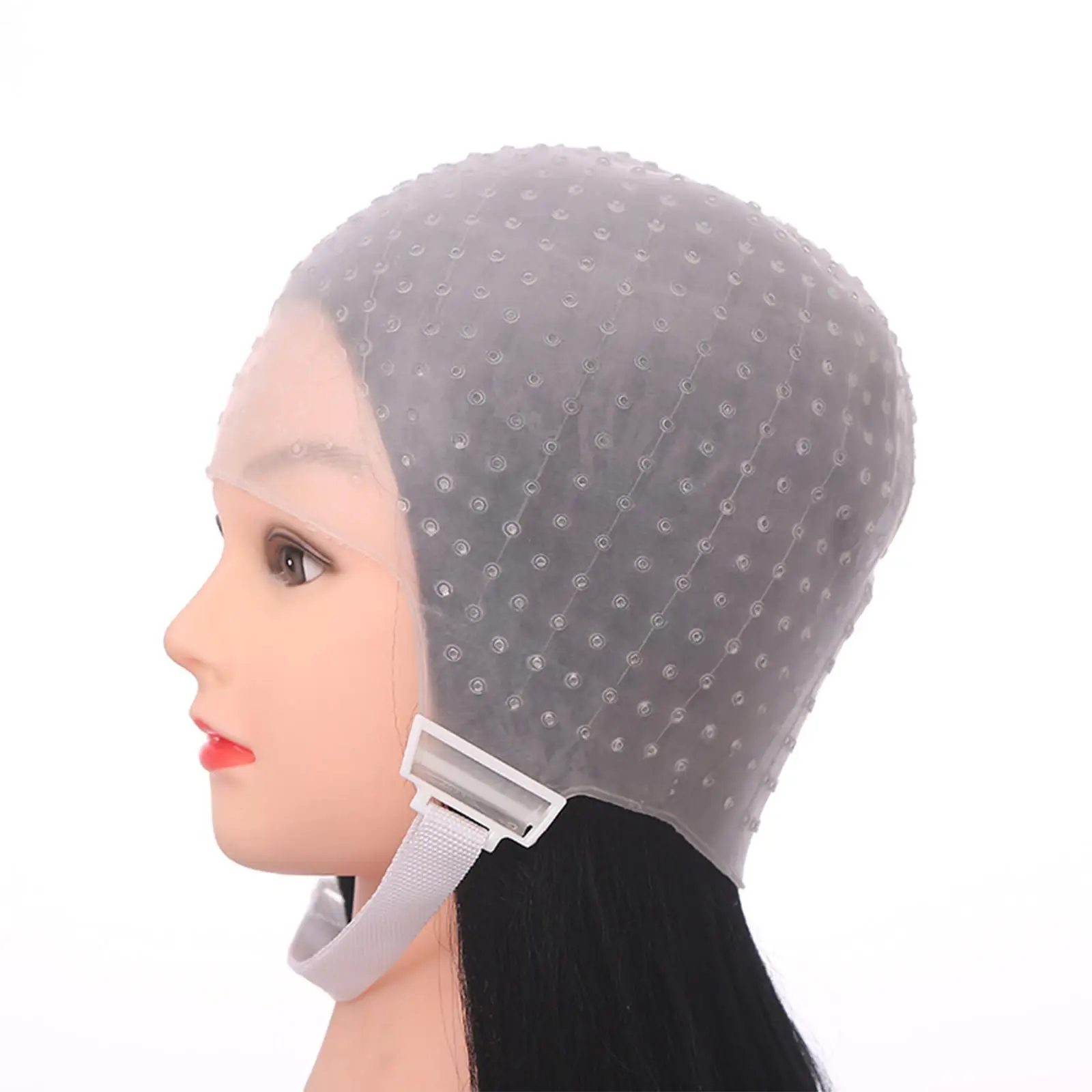 Reusable Silicone Hair Highlighting Hat, Adjustable Professional with Hair Dye Hat for Barber Hair Styling Tools  