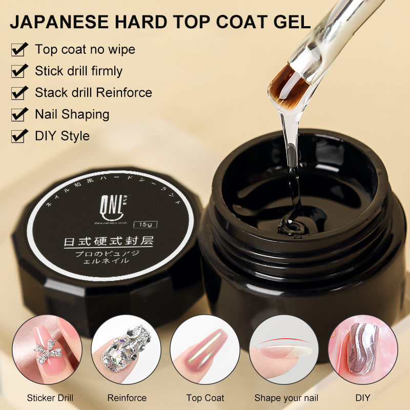 Best of 5 IN 1 Japanese Hard Top Coat 15ml Reinforce Gel Nail No Wipe Top Gel Efficient Function Adhesive Water Nail Art Gel DIY Design Reviews & Tips