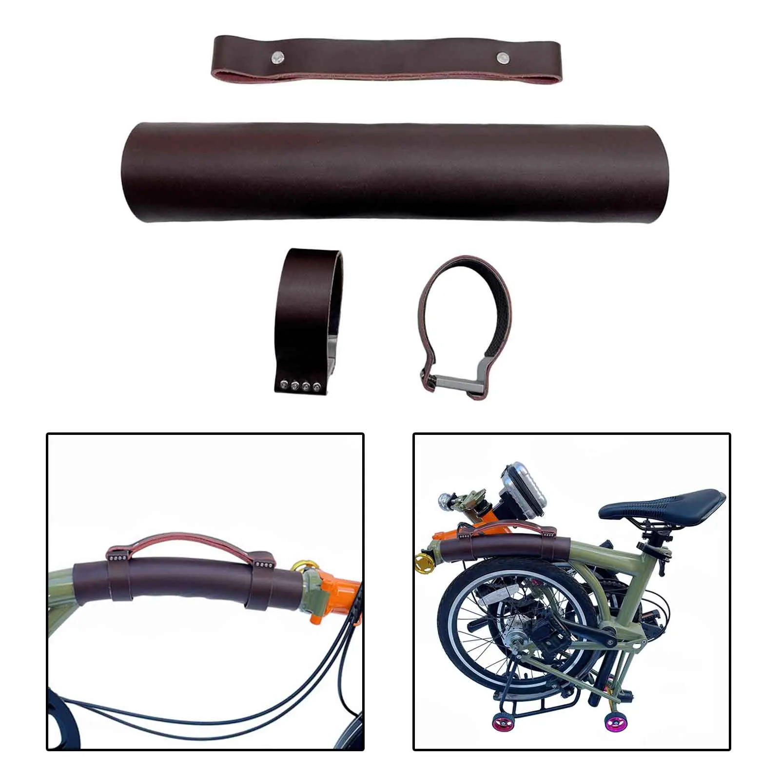 Folding Bike Leather Carry Handle Bicycle Carrier Cycling Accessories