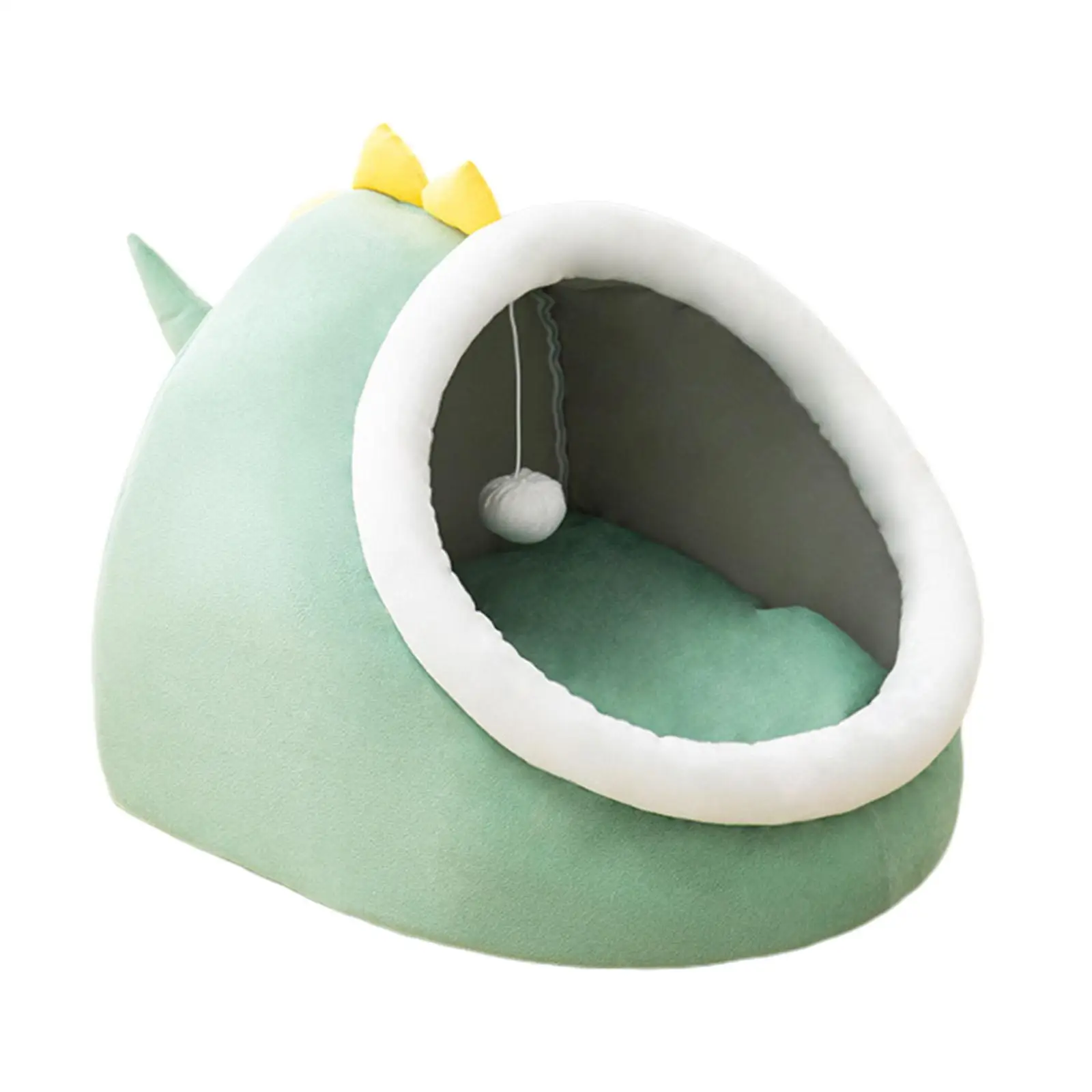 Semi Enclosed Cat Bed for Indoor Cats with A ball Sleeping Bed Comfortable Washable Durable Cute cat Bed Cave Nest